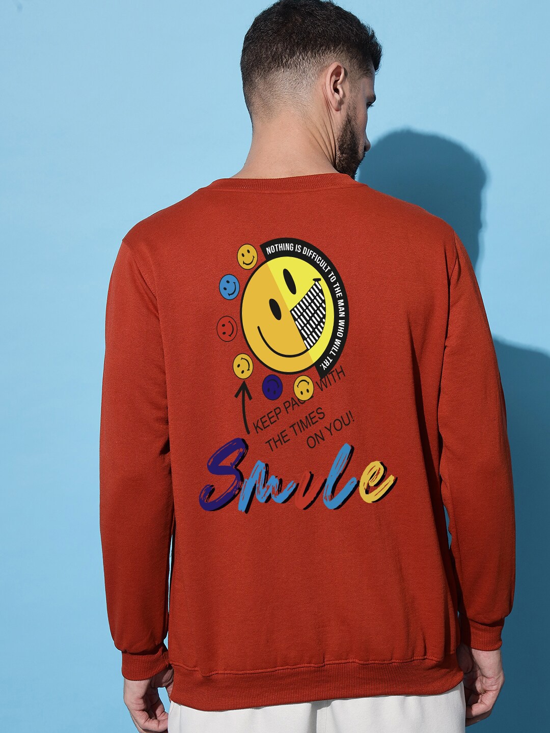 

Imsa Moda Graphic Printed Long Sleeves Sweatshirt, Maroon