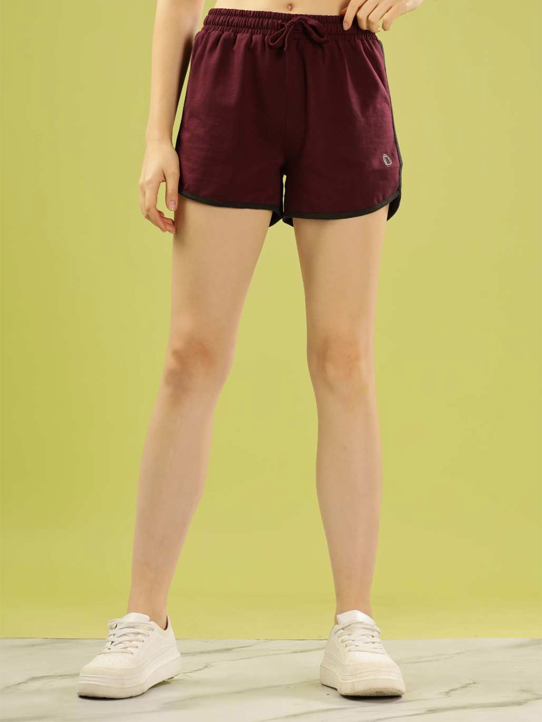 

Dollar Women Slim Fit Cotton Antimicrobial Sports Shorts, Burgundy