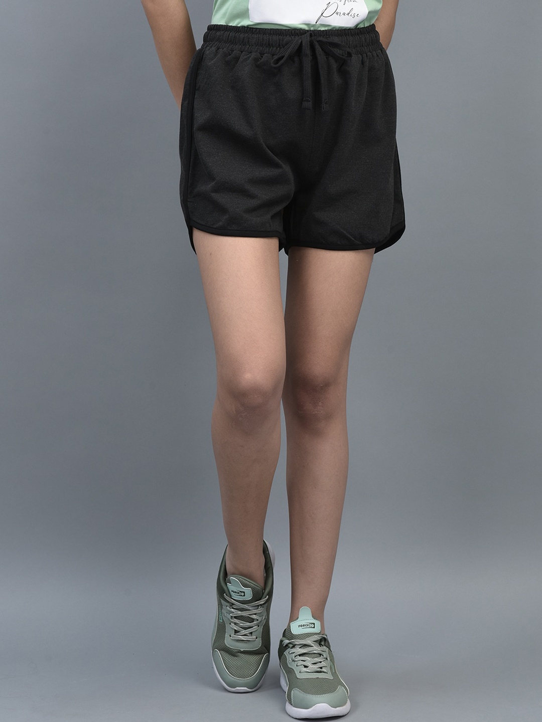

Dollar Missy Women Slim Fit Antimicrobial Cotton Training Sports Shorts, Charcoal