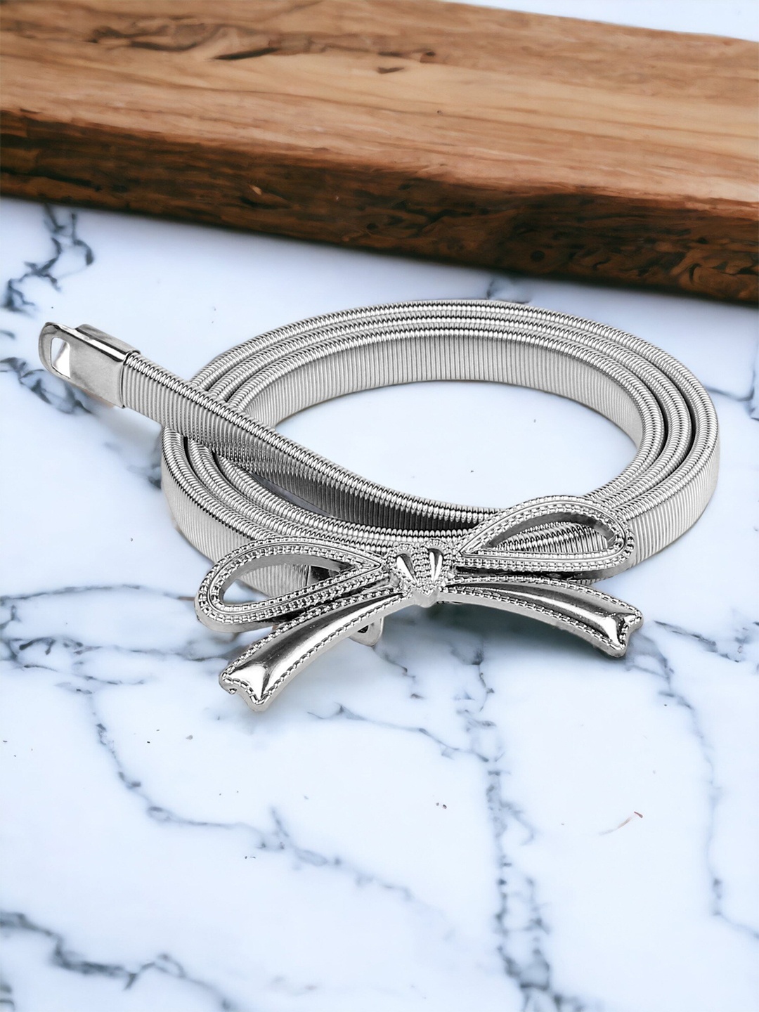 

DressBerry Women Silver-Toned Metal Spring Belt