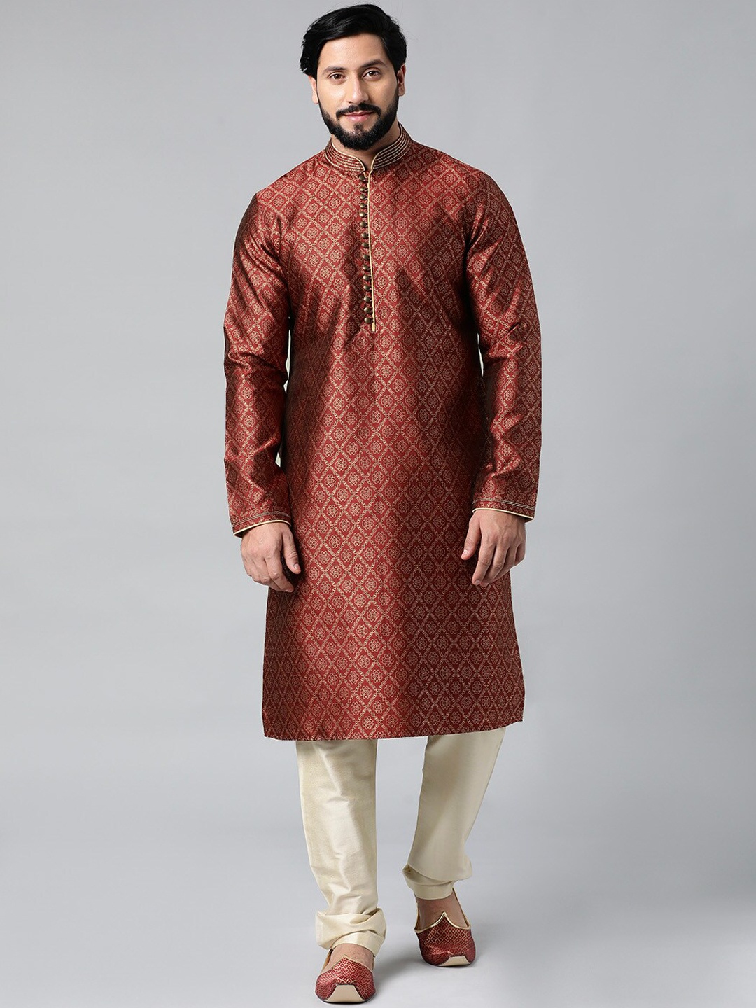 

TheEthnic.Co Ethnic Printed Straight Kurta, Maroon