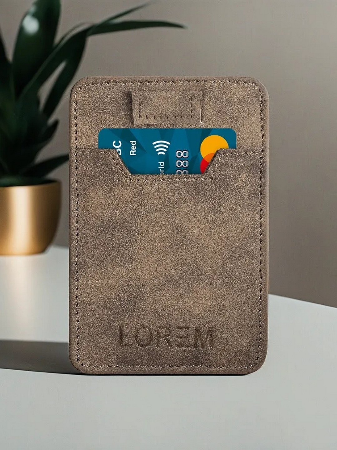 

LOREM Unisex Card Holder, Brown