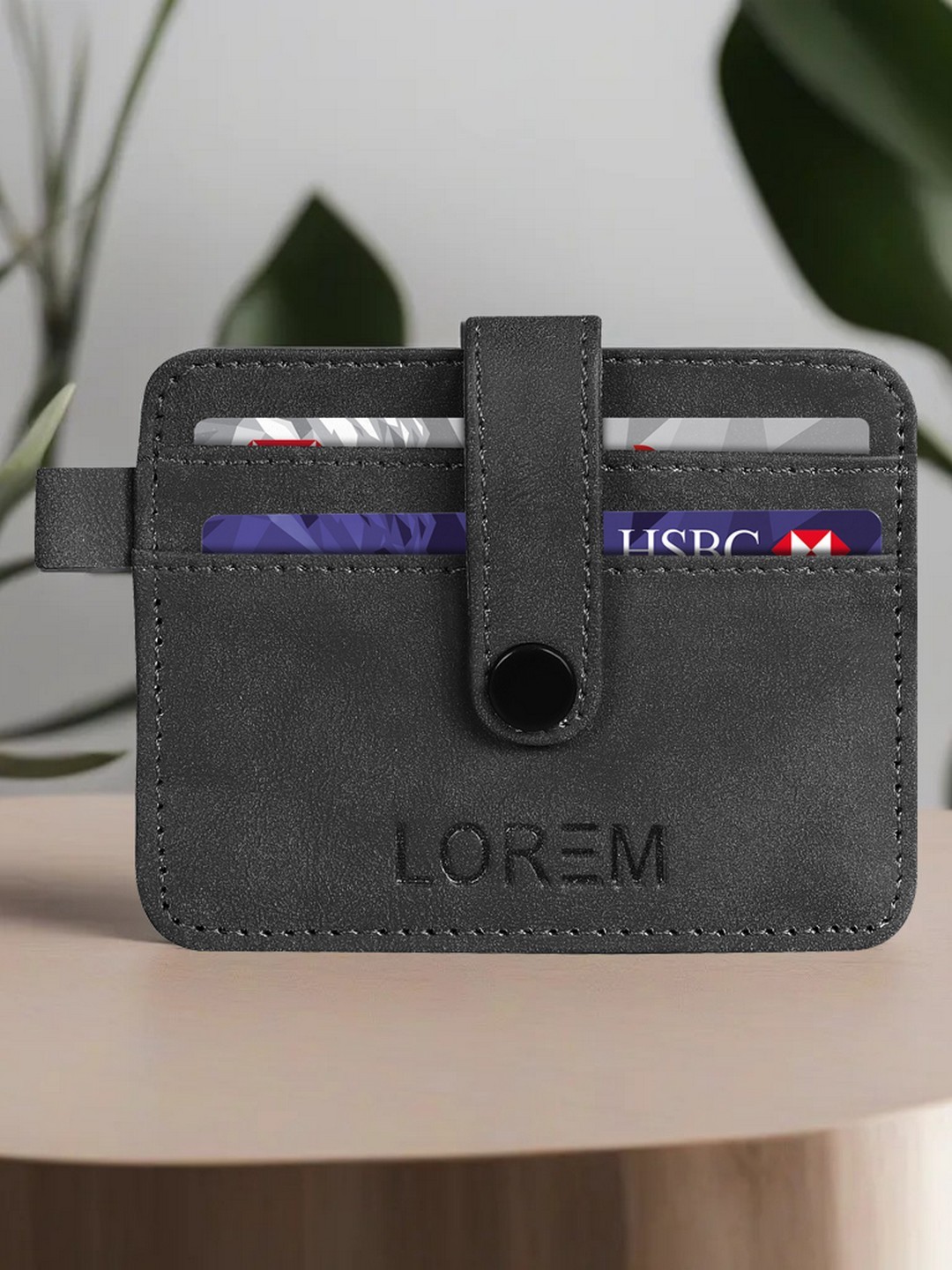 

LOREM Textured Card Holder, Black