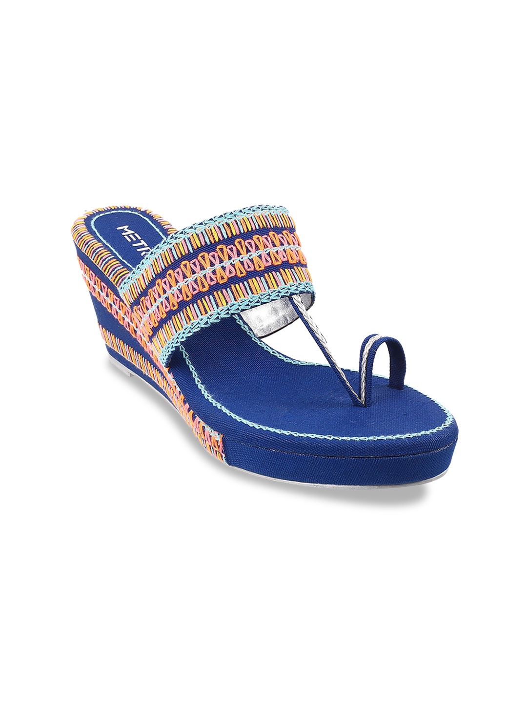 

Metro Embroidered Wedge Heels, Blue