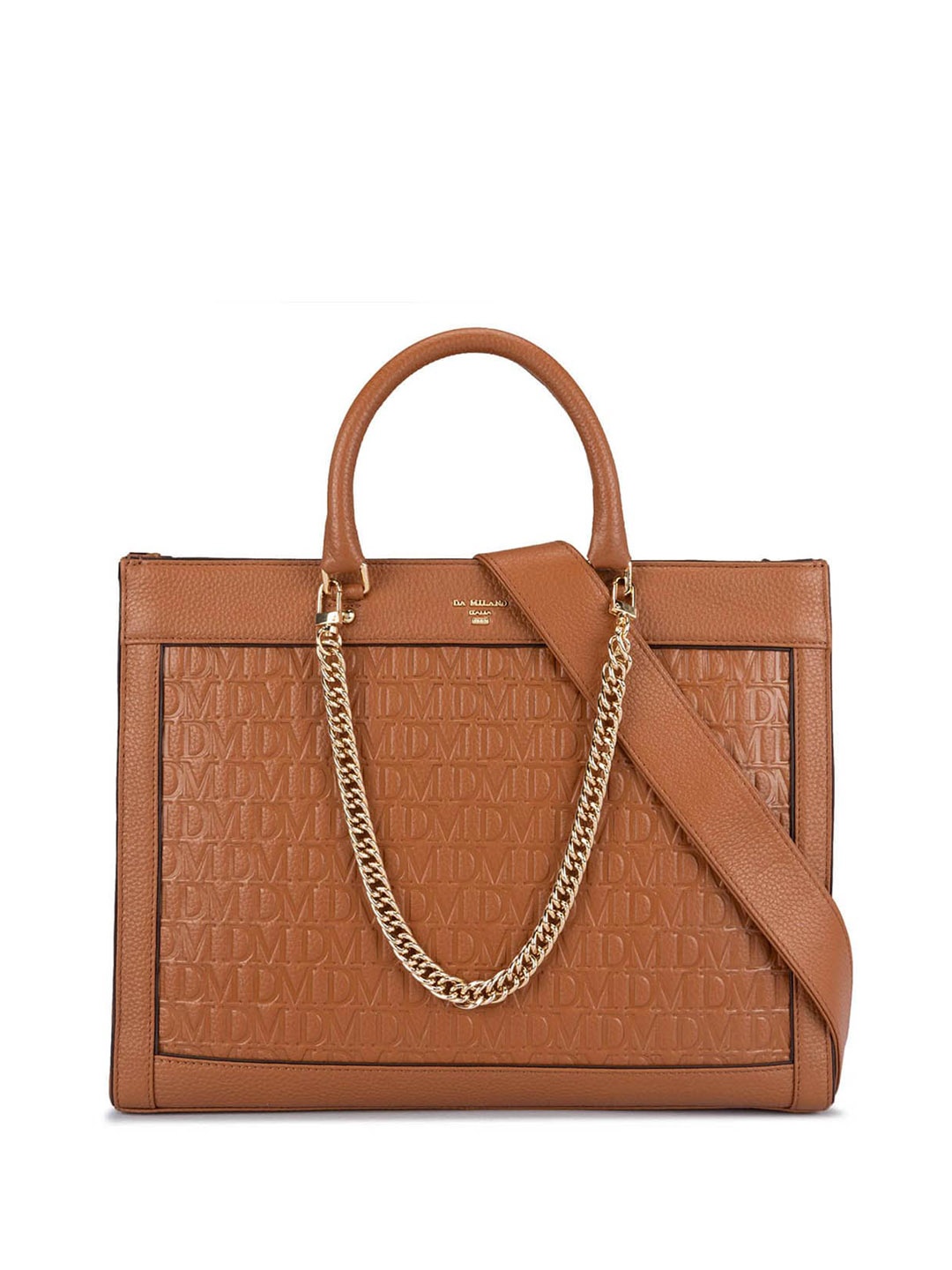 

Da Milano Textured Leather Structured Handheld Bag, Brown