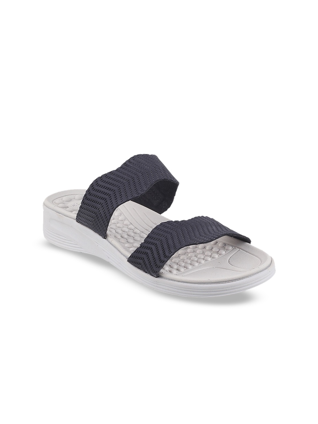 

Mochi Textured Open Toe Comfort Heels, Blue