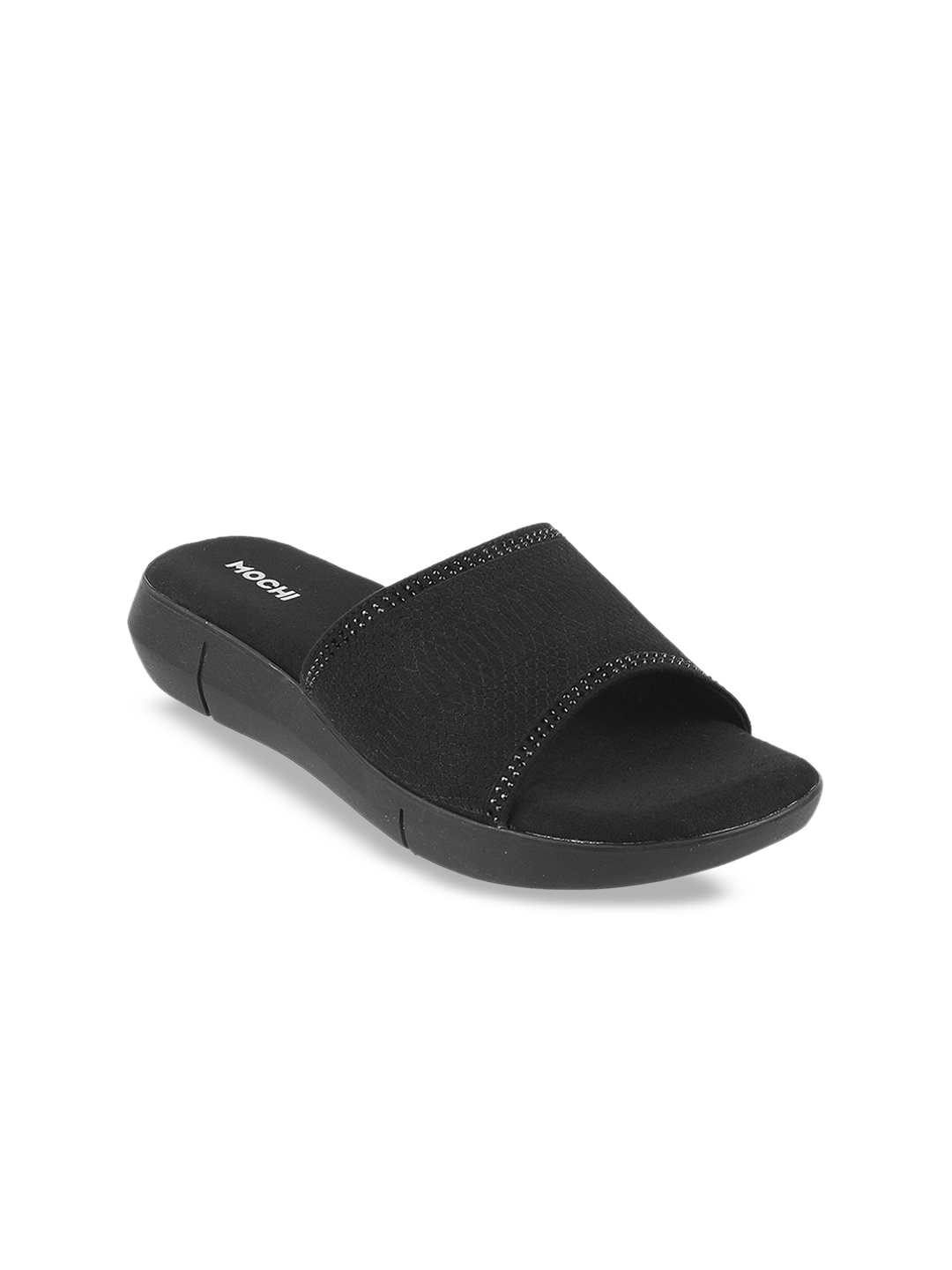 

Mochi Embellished Open Toe Flats, Black