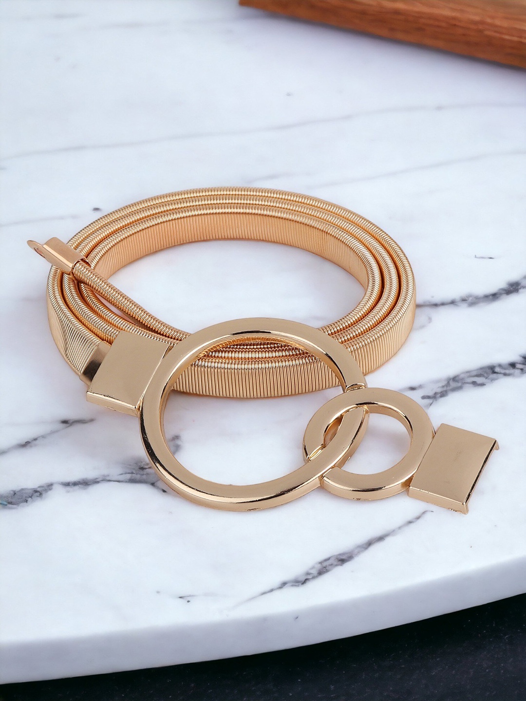 

DressBerry Gold-Toned Women Slim Stretchable Metal Belt