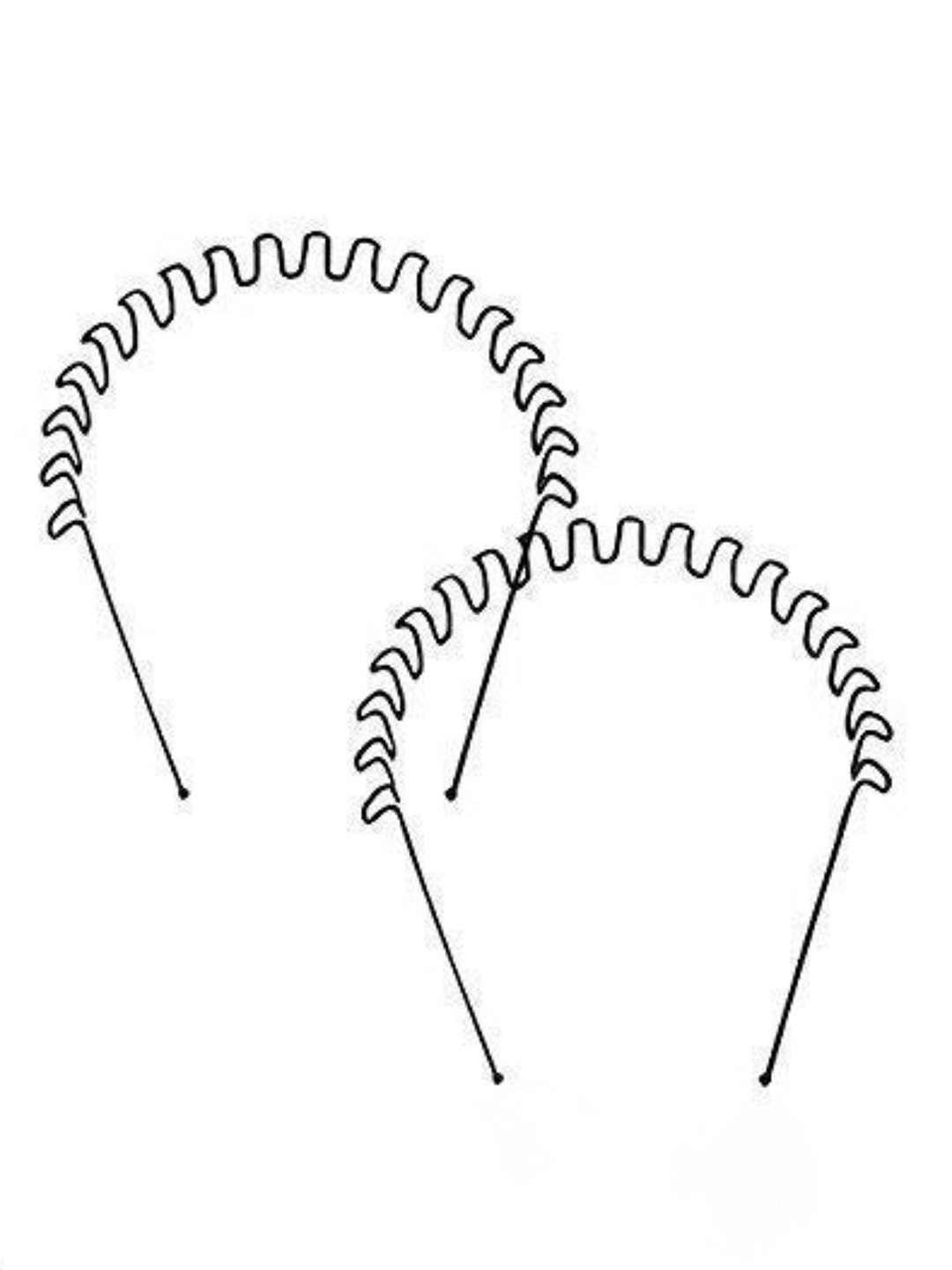 

DN Creation Set Of 2 Spring Zigzag Wave Hairbands, Black