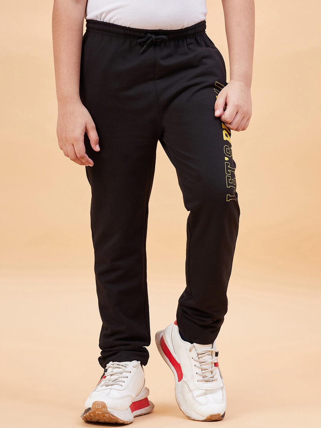 

Ben & Joe Kids Typographic Printed Antimicrobial Track Pants, Black