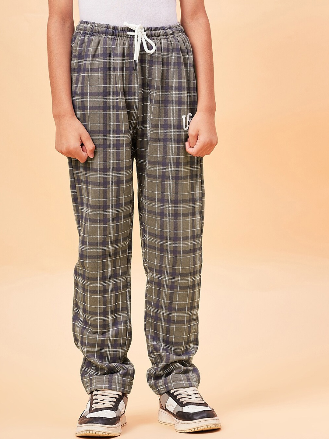 

Ben & Joe Kids Checked Antimicrobial Track Pants, Grey