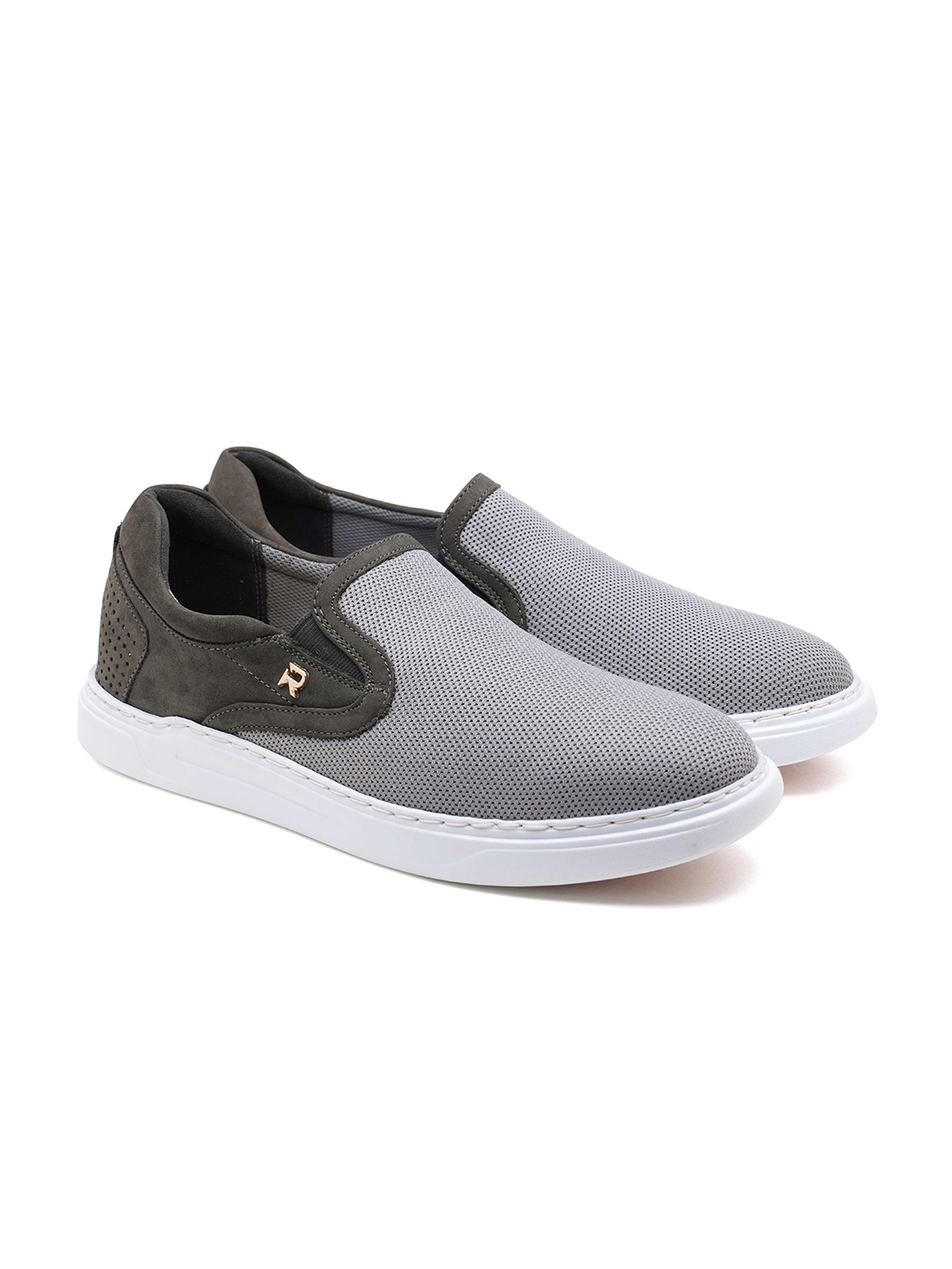 

Ruosh Men Textured Lightweight Slip-On Sneakers, Grey