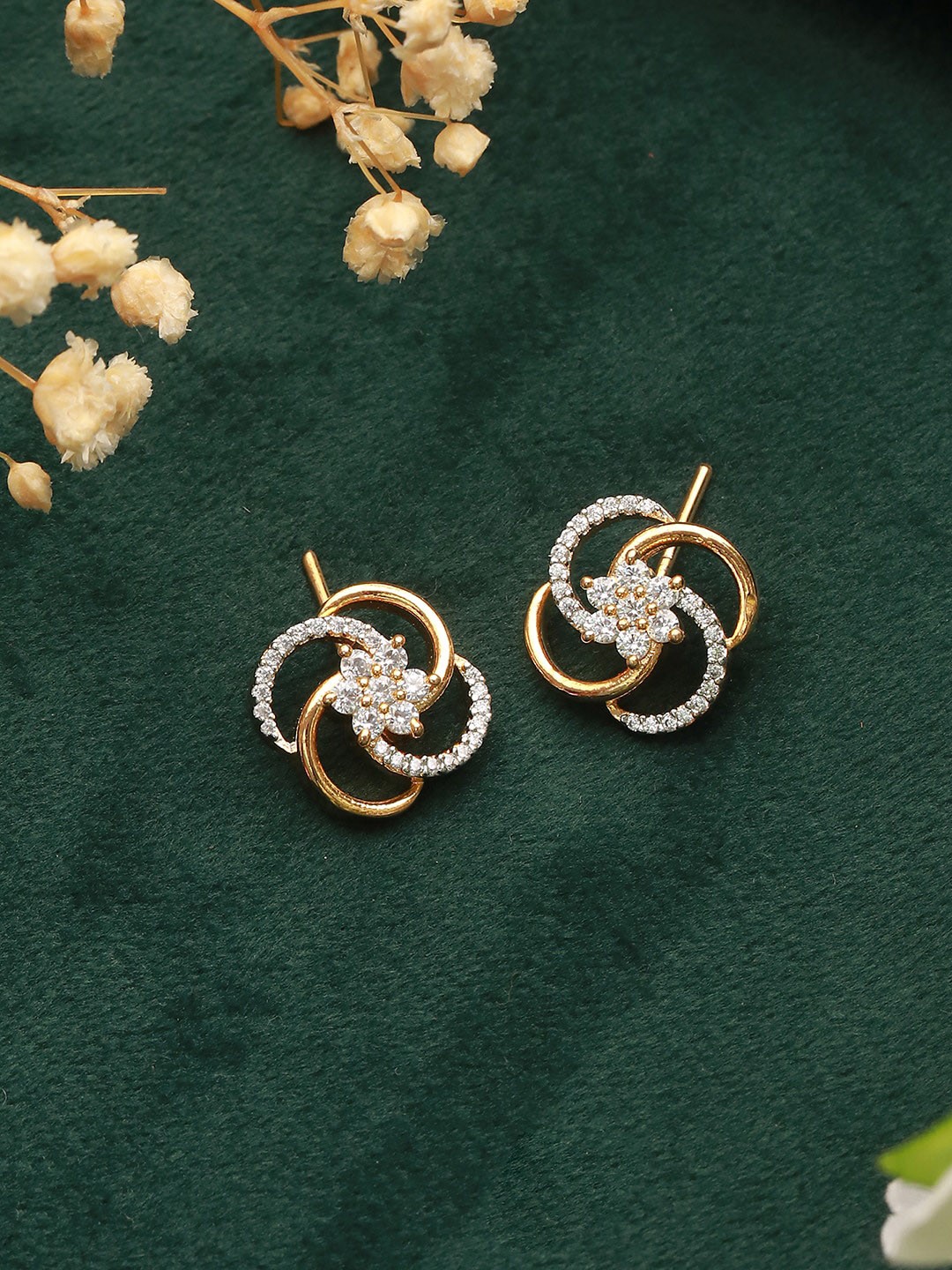 

Saraf RS Jewellery Gold-Plated Contemporary Studs Earrings