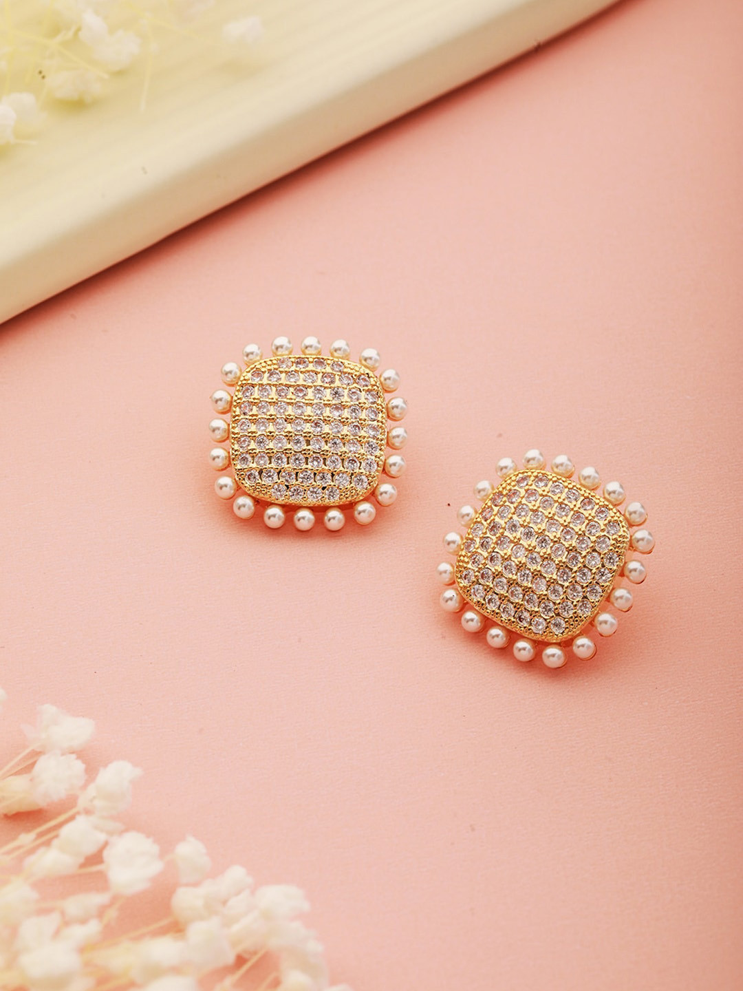 

Saraf RS Jewellery Gold-Plated Contemporary Studs Earrings