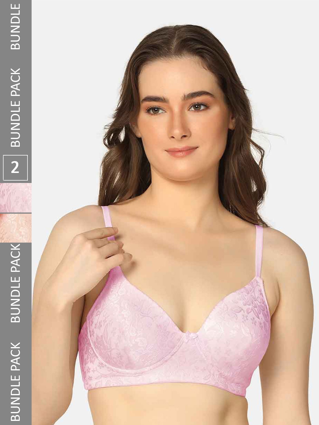 

Curvy Love Pack Of 2 Full Coverage Lightly Padded T-shirt Bra With All Day Comfort, Mauve