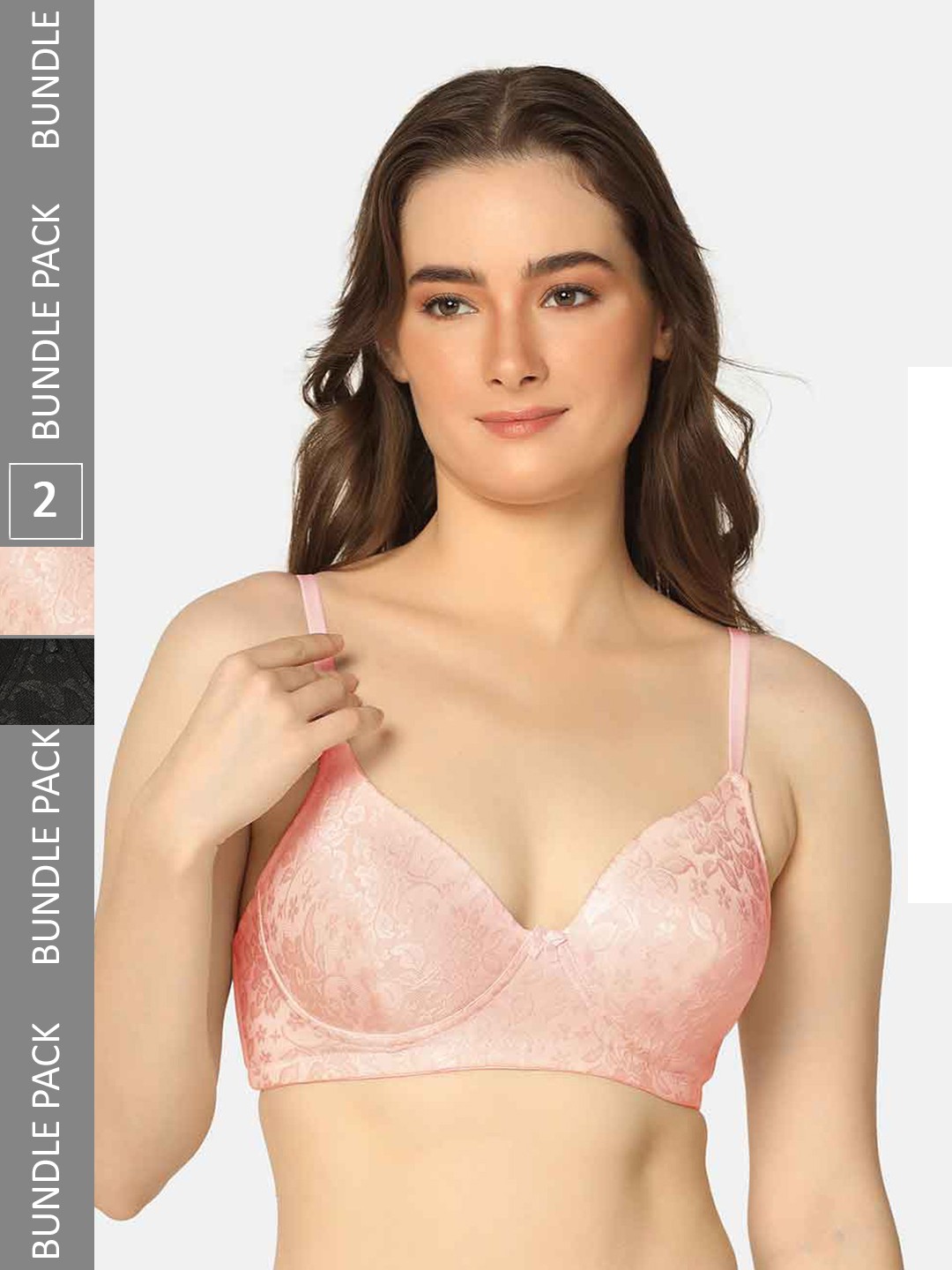 

Curvy Love Pack Of 2 Full Coverage Lightly Padded T-shirt Bra With All Day Comfort, Peach