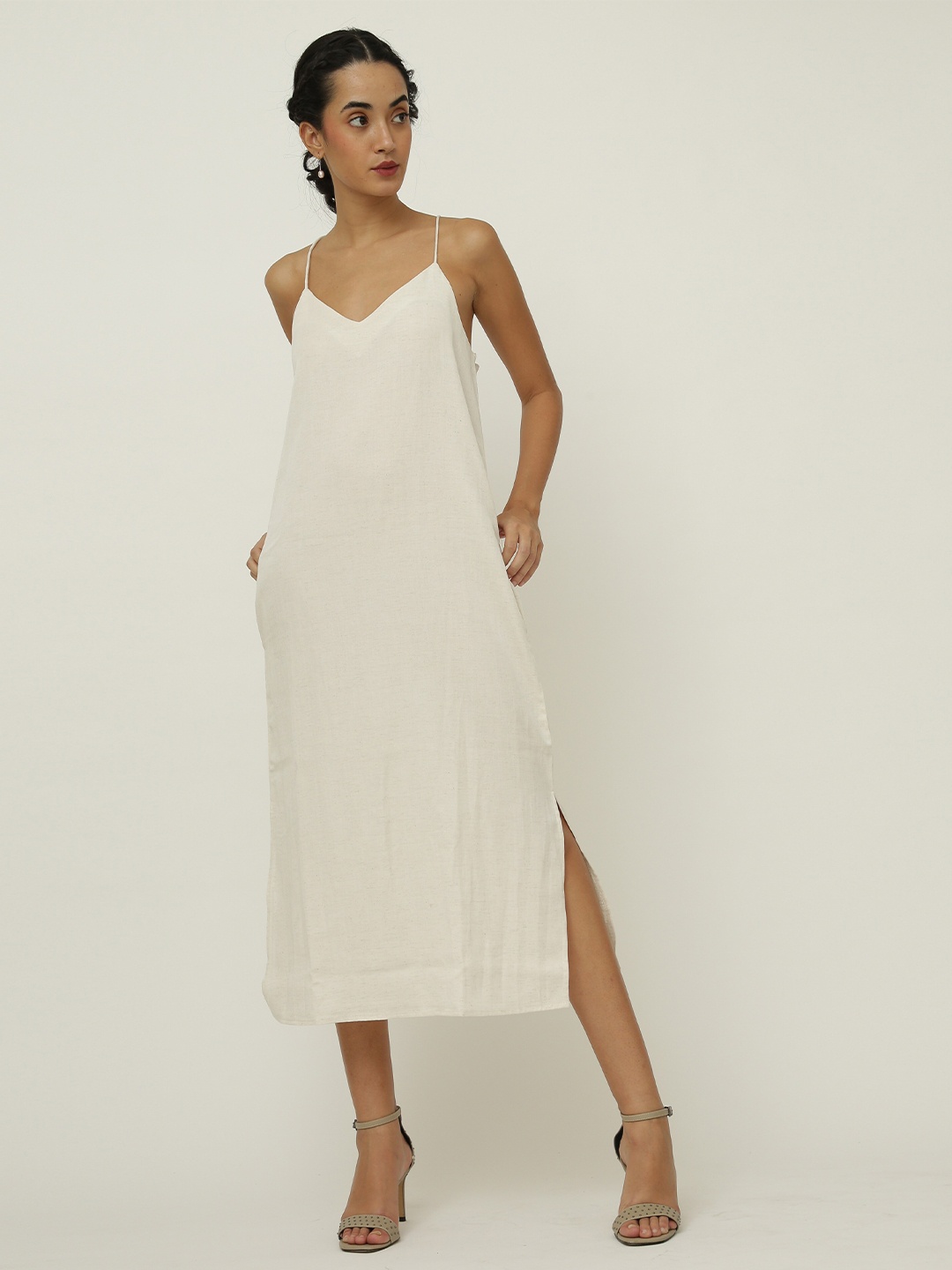 

Saltpetre Sleeveless A-Line Midi Dress, Off white