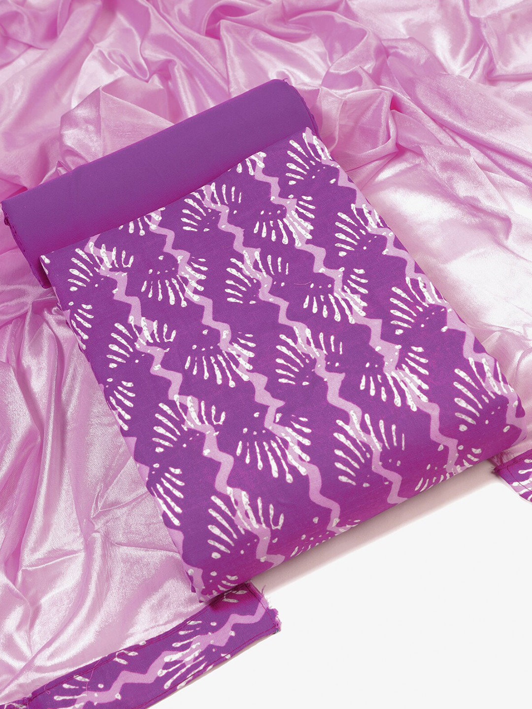 

Sun Fashion And Lifestyle Abstract Printed Unstitched Dress Material, Purple