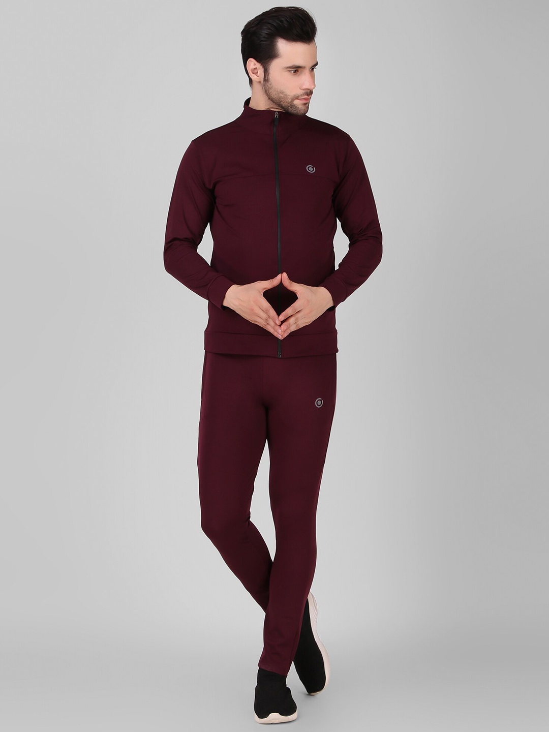 

DIAZ Mock Collar Mid Rise Tracksuits, Maroon