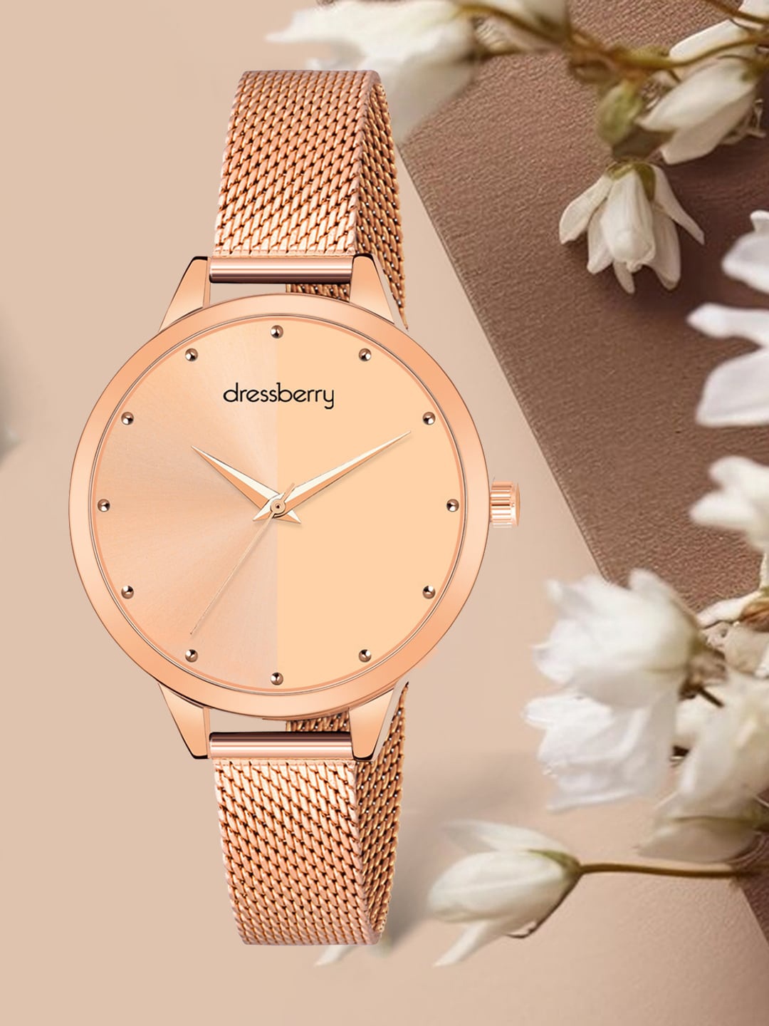 

DressBerry Women Rose Gold-Toned Water Resistance Analogue Watch HOBDB-170-RG