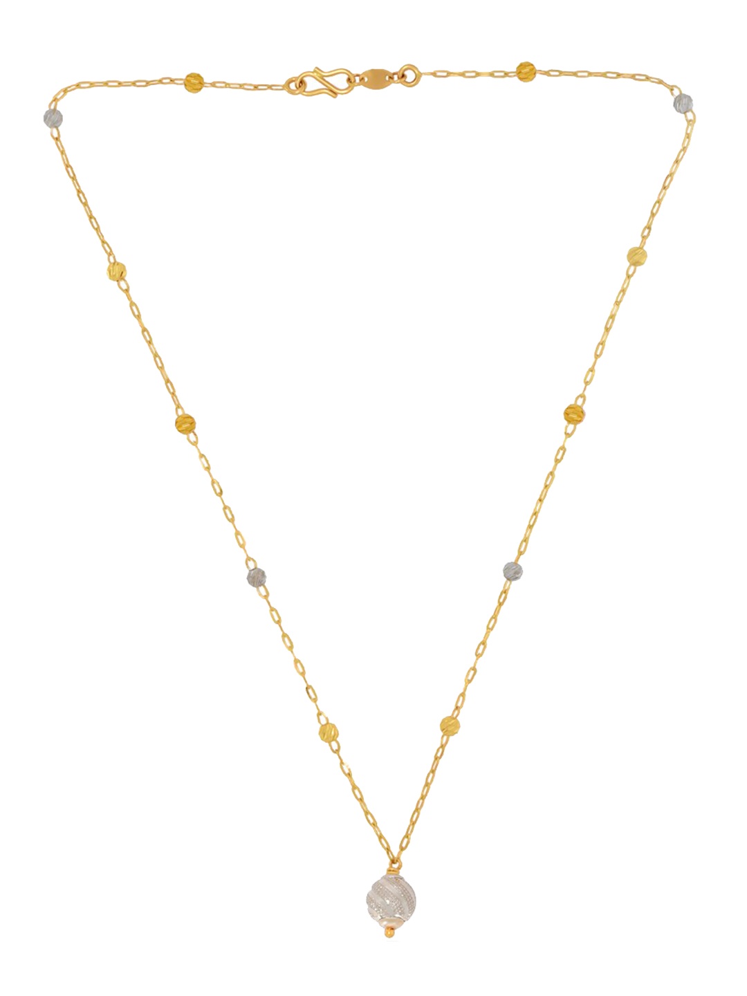 

BHIMA 22K Hallmark 916 Purity Yellow Gold Rhodium Pendant Necklace