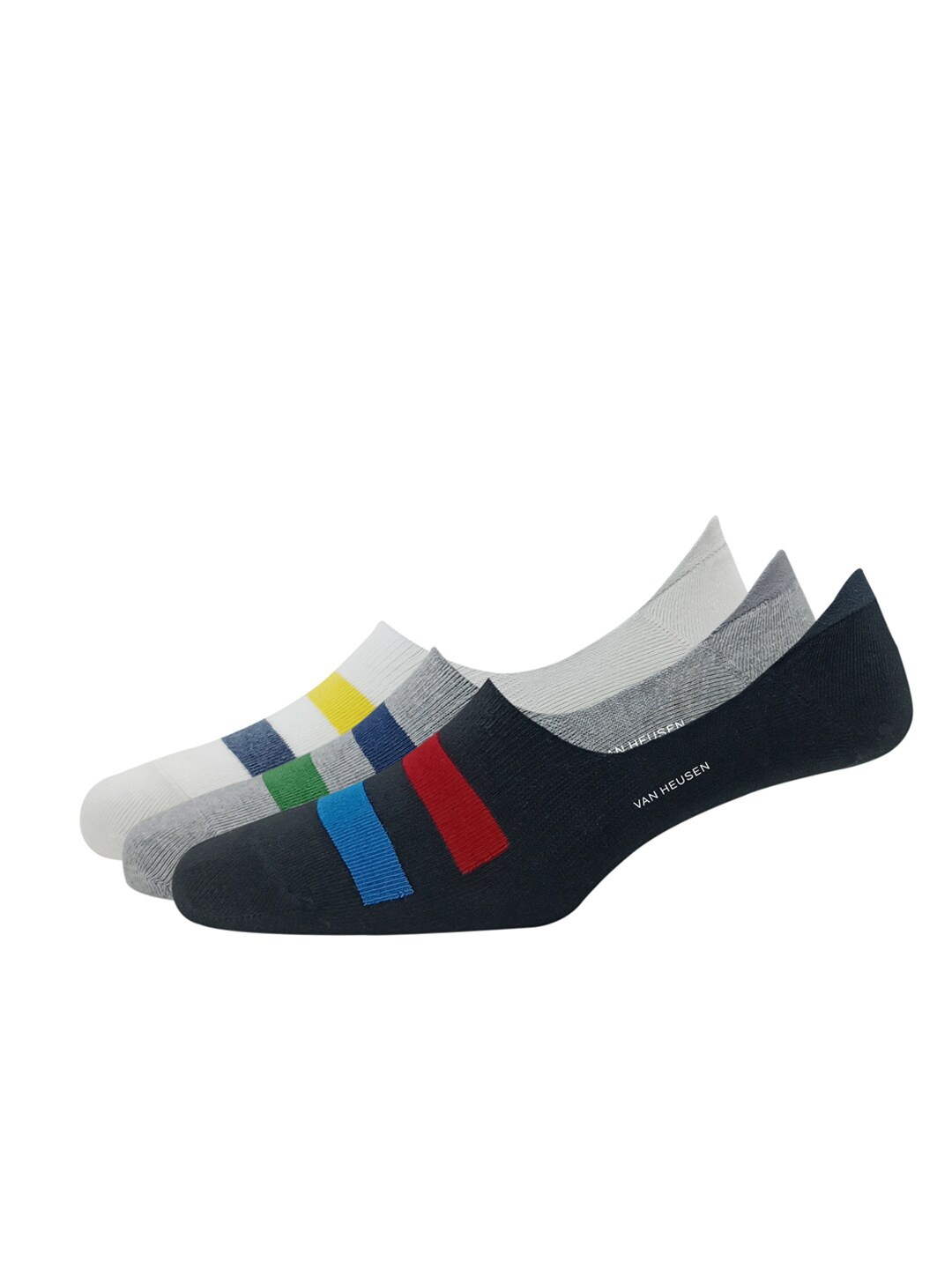 

Van Heusen Men Pack Of 3 Striped Shoe Liners, White