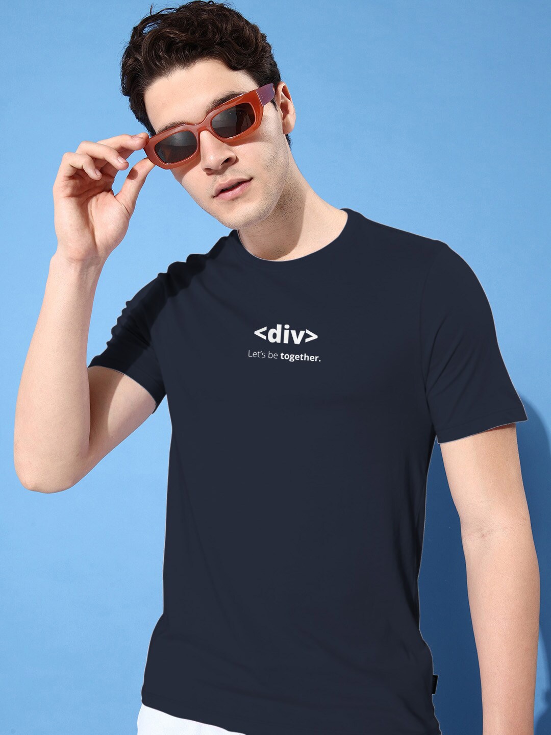 

Harvard Men Navy Blue Typography Printed T-shirt
