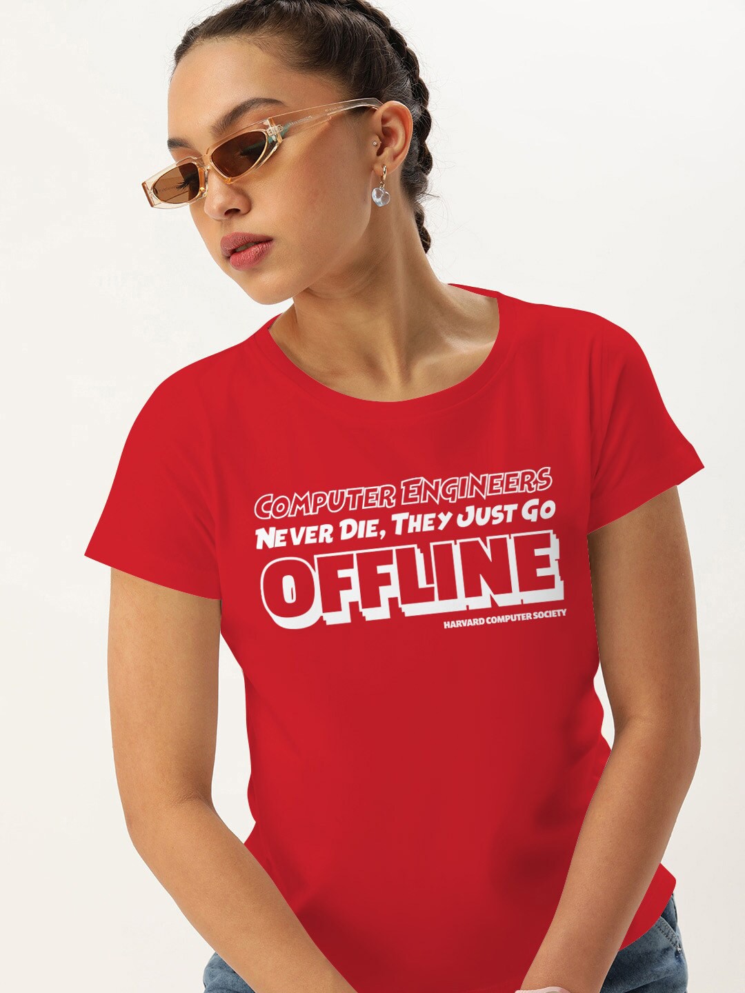 

Harvard Regular Fit Typography Printed Round Neck Short Sleeve Cotton T-Shirt, Red