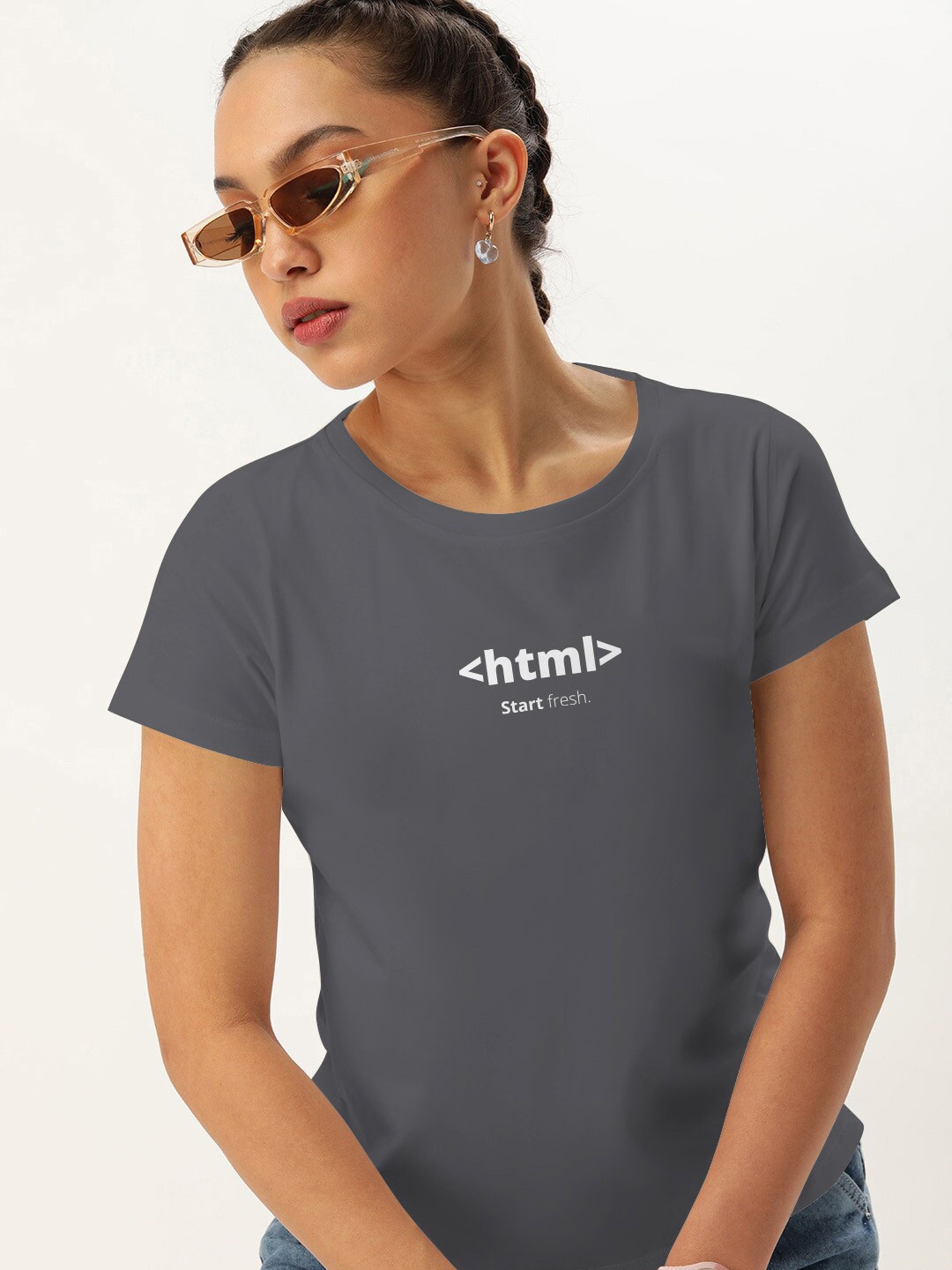 

Harvard Women Grey Typography T-shirt