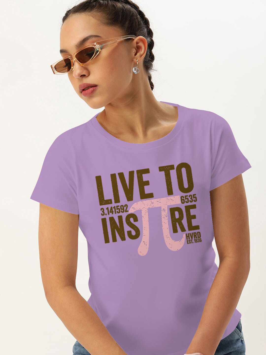 

Harvard Lavender Typography Printed Pure Cotton T-shirt