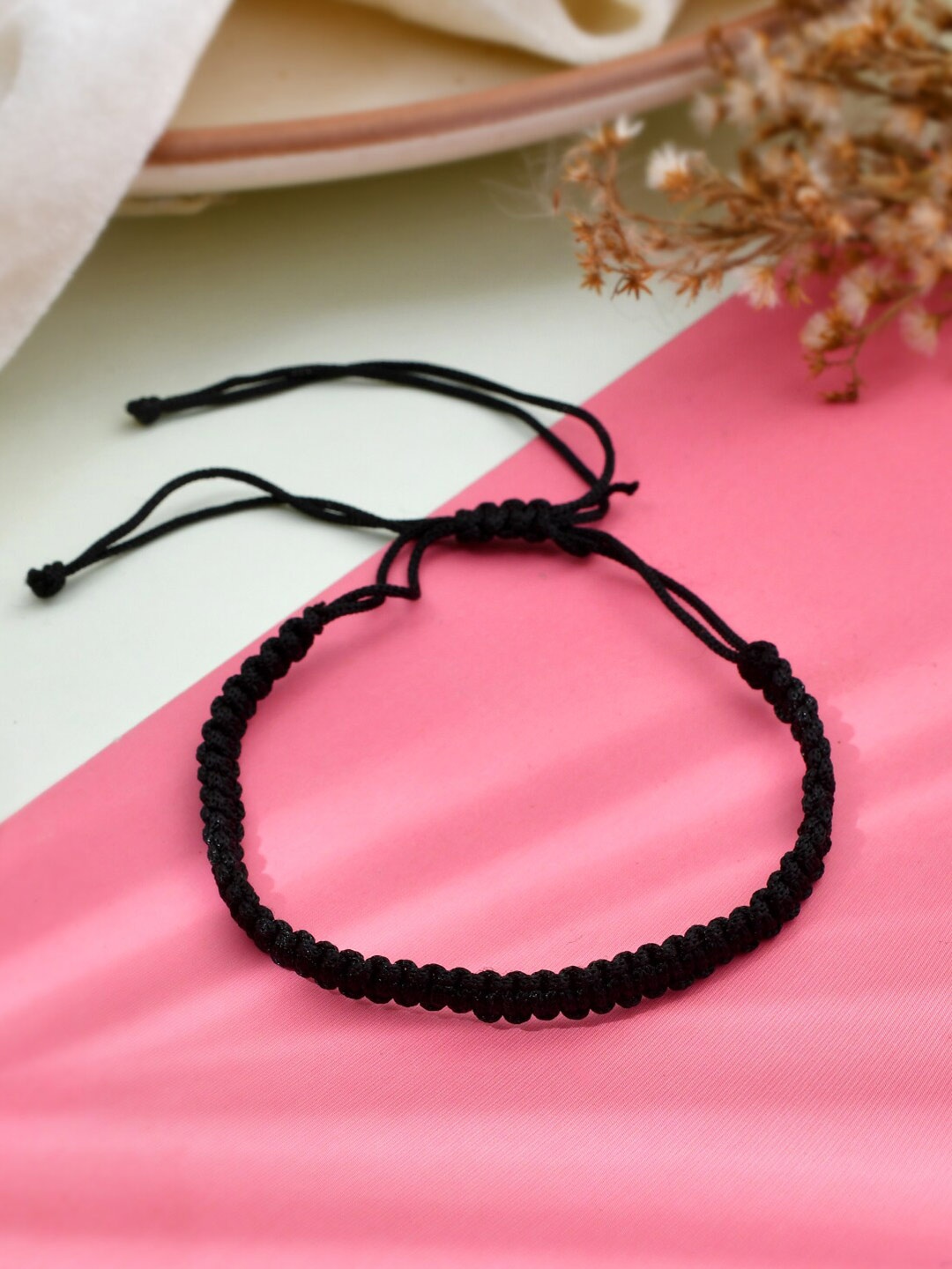 

Sanjog Black Devine Wraparound Thread Bracelet