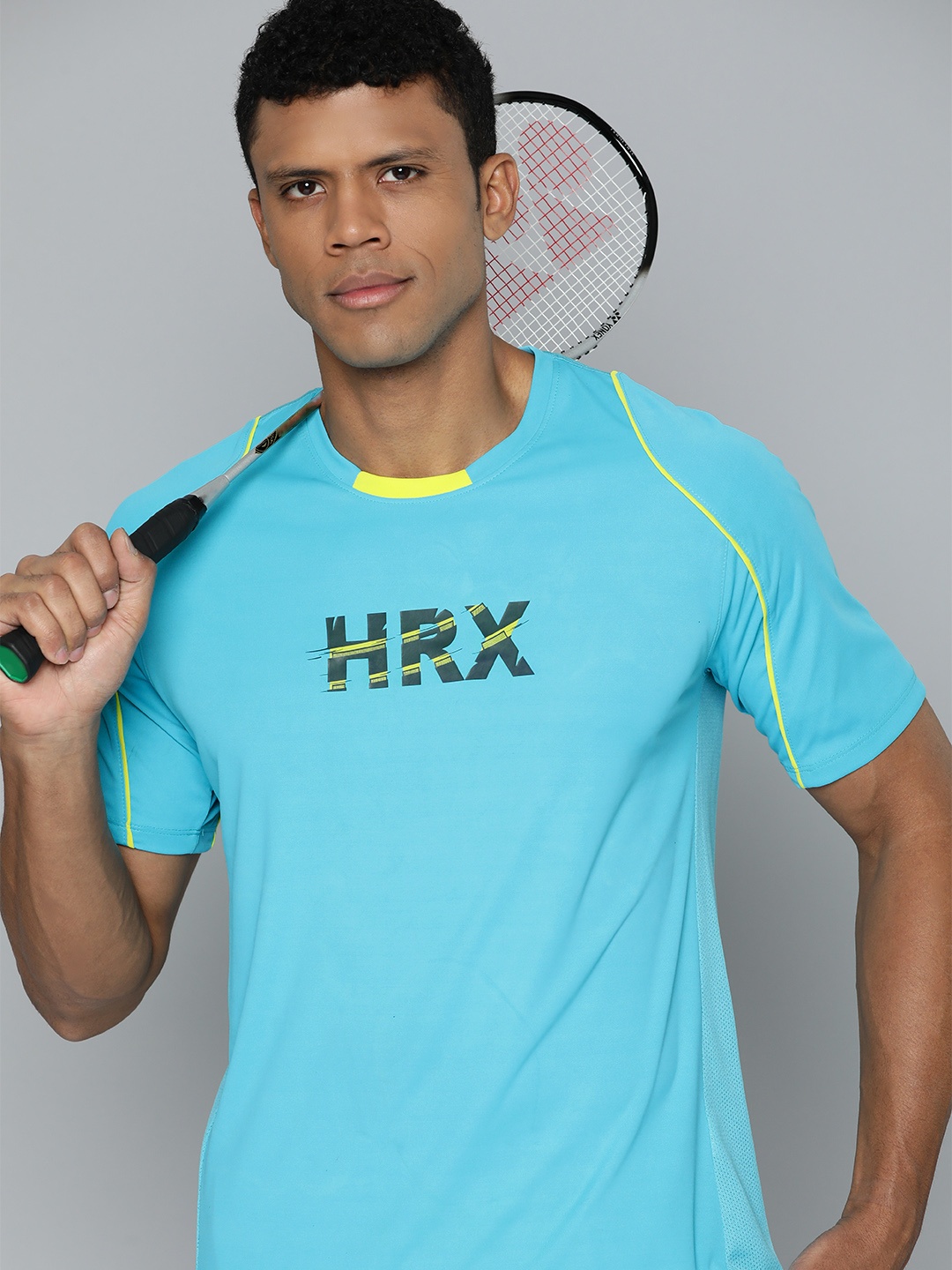 

HRX by Hrithik Roshan Men Brand Logo Printed T-shirt, Turquoise blue