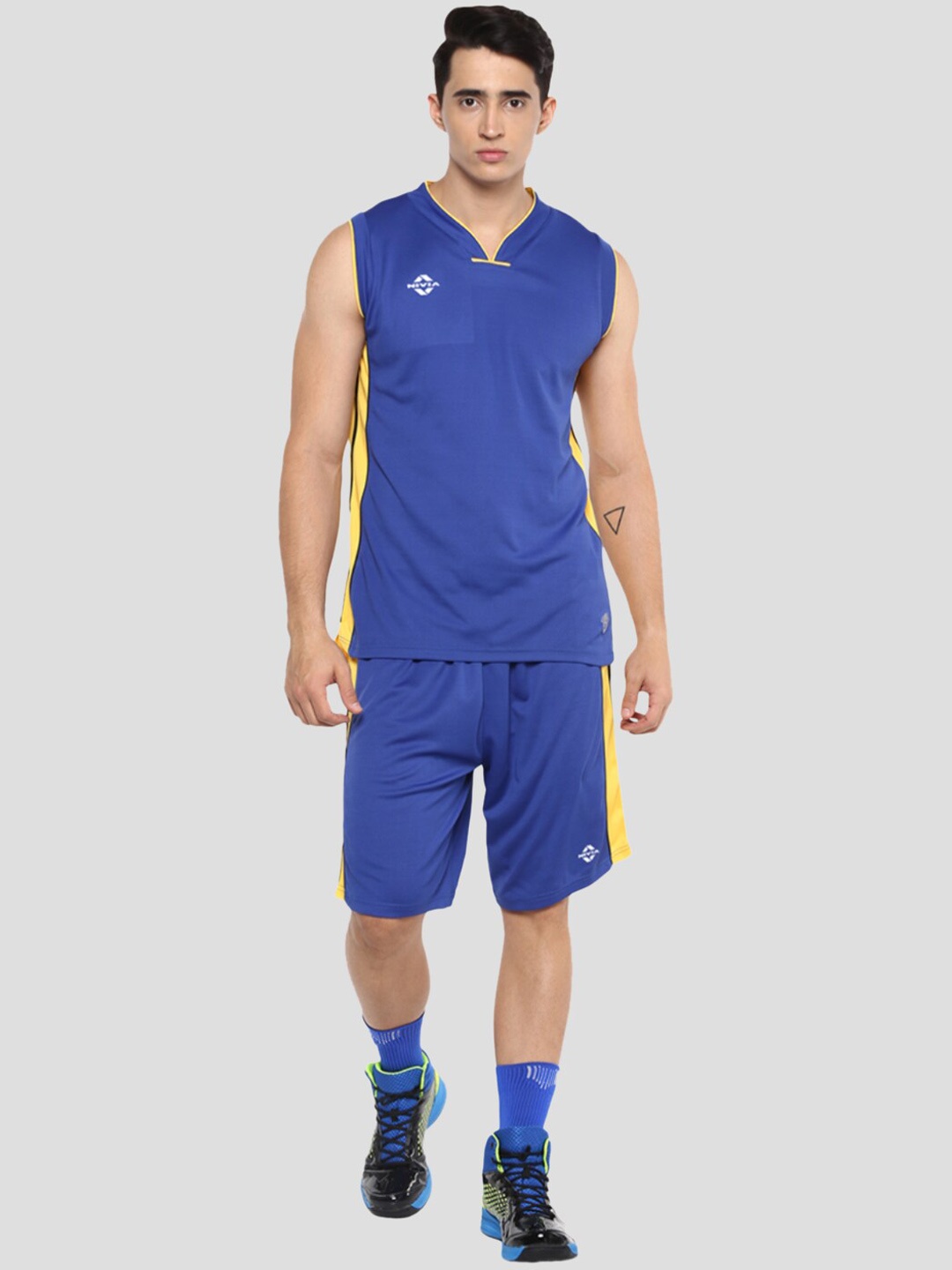 

NIVIA Panther Sleeveless Basketball Jersey Set, Blue