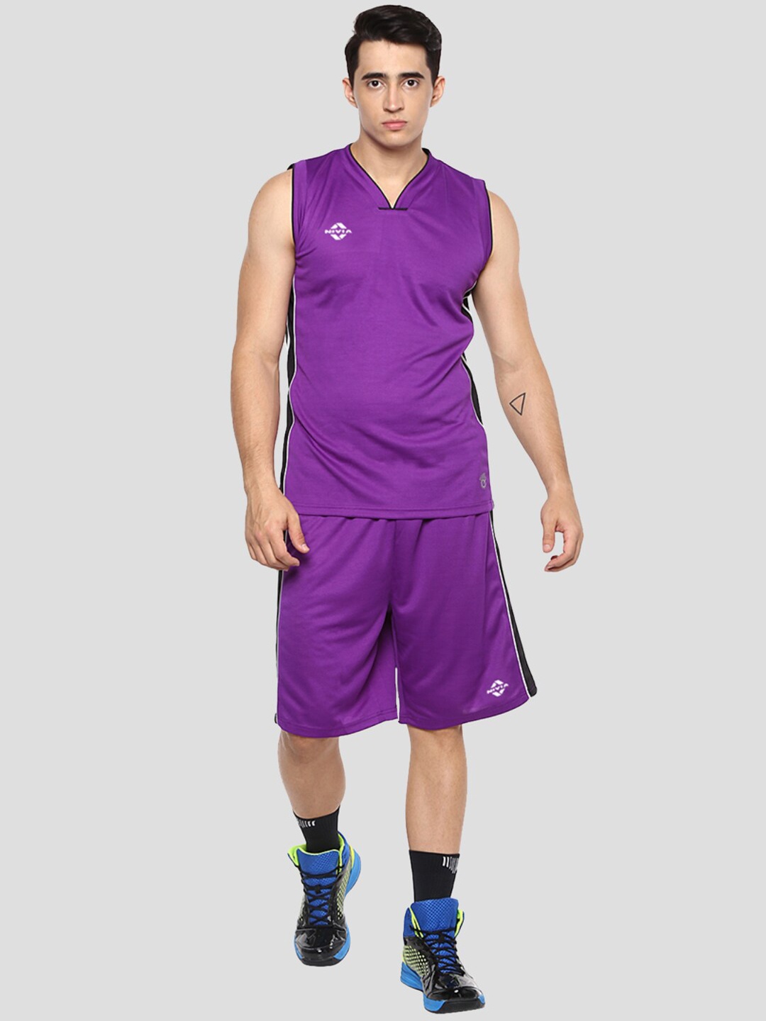 

NIVIA Panther Sleeveless Basketball Jersey Set, Purple
