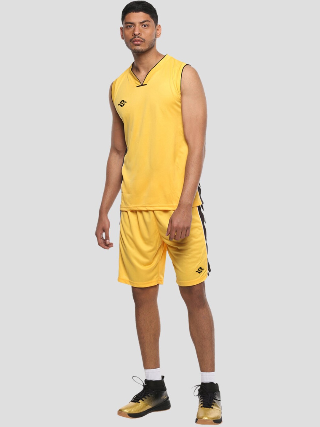 

NIVIA Panther Sleeveless Basketball Jersey Set, Yellow