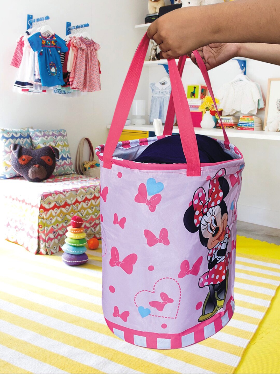 

Kuber Industries Pink Printed Waterproof Laundry Bag