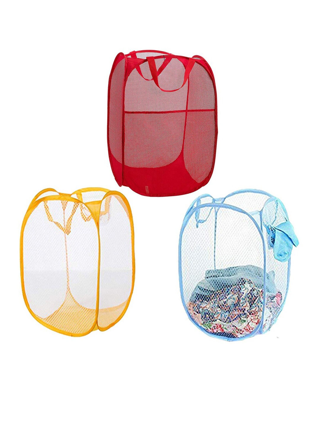 

Kuber Industries Assorted 3 Pieces Foldable Laundry Bags, Red