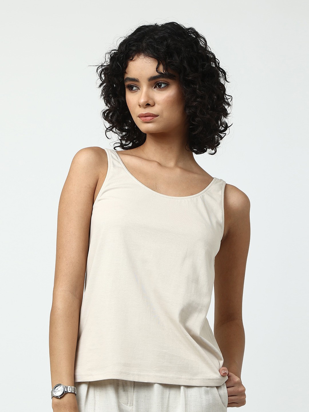 

Saltpetre Round Neck Organic Cotton T-shirt, Off white