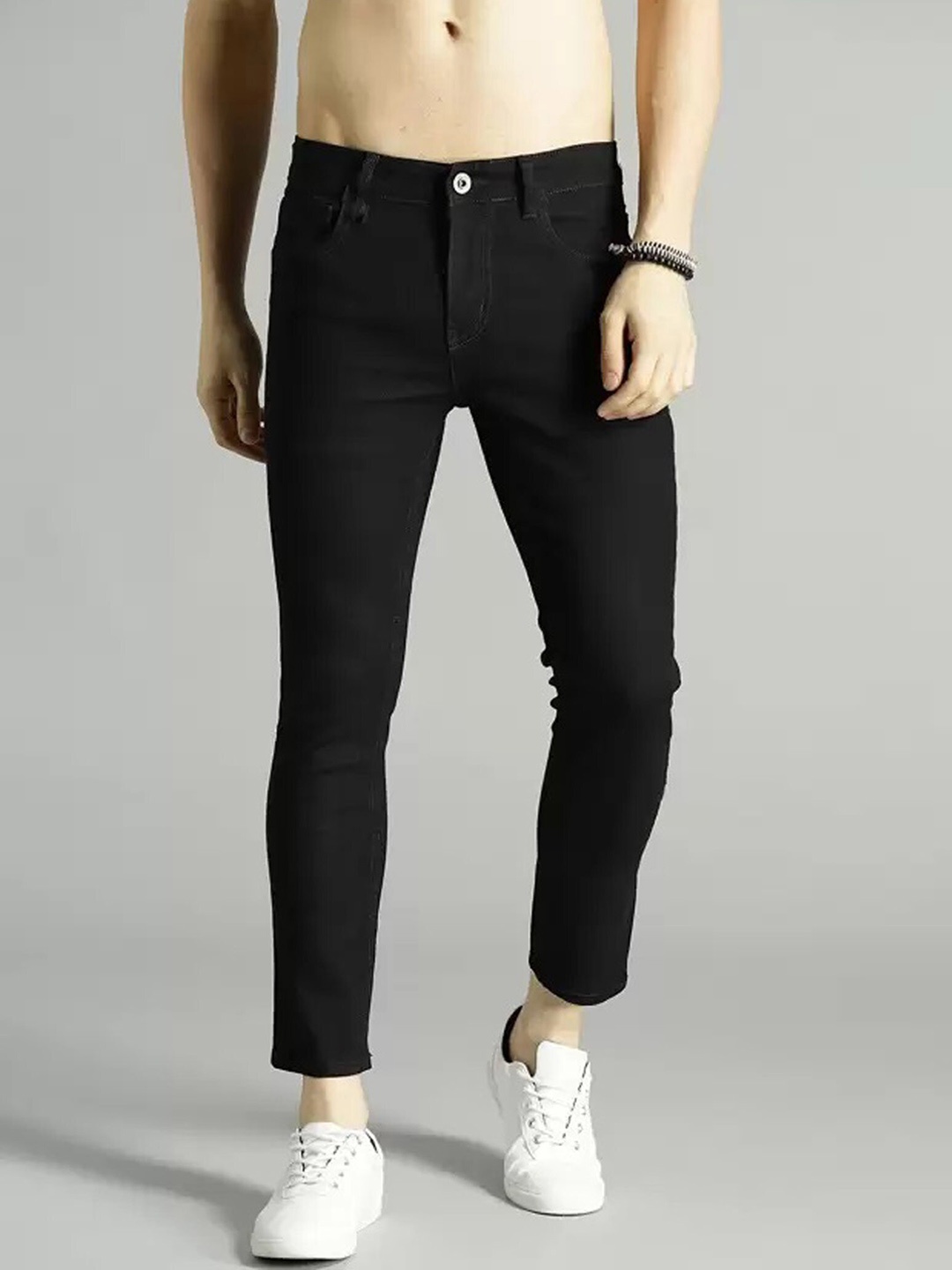 

FUBAR Men Slim Fit Clean Look Cropped Jeans, Black