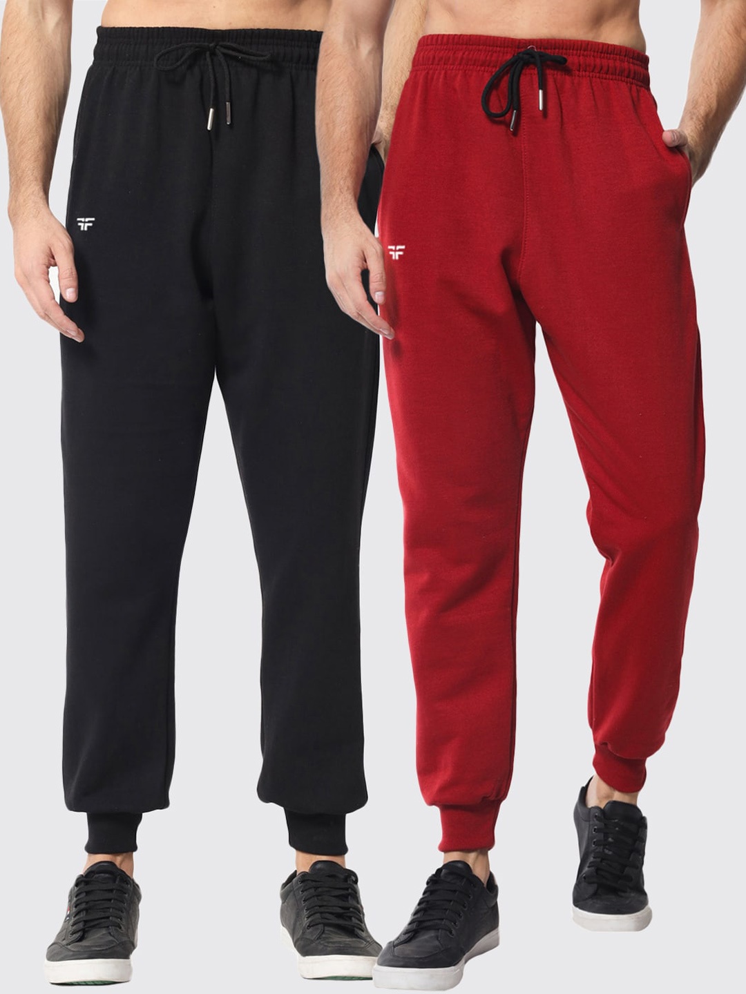 

FFLIRTYGO Men Pack Of 2 Comfort-Fit Fleece Joggers, Black