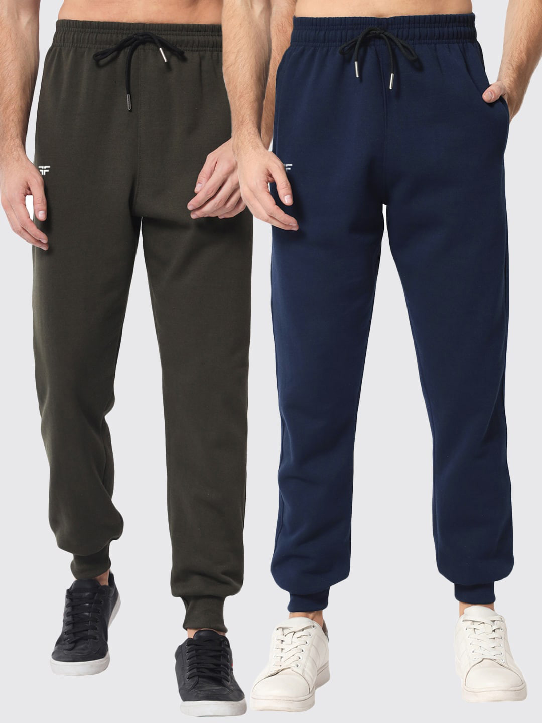 

FFLIRTYGO Men Pack Of 2 Comfort-Fit Fleece Joggers, Green