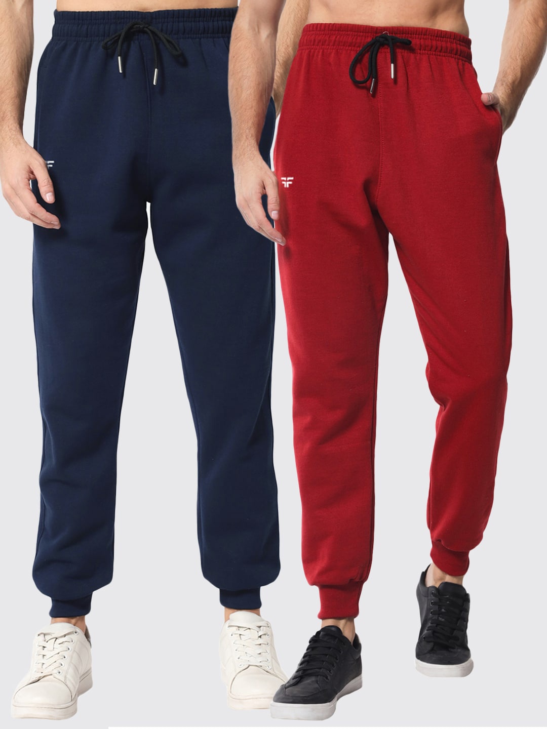 

FFLIRTYGO Men Pack Of 2 Comfort-Fit Fleece Joggers, Navy blue