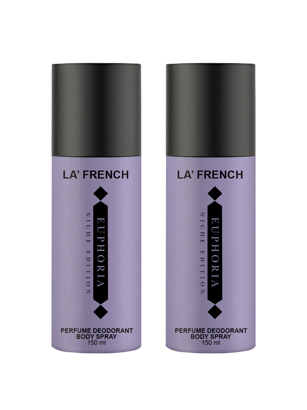 

La French Set Of 2 Euphoria Niche Edition Perfumed Deodorant Body Spray - 150ml Each, Purple