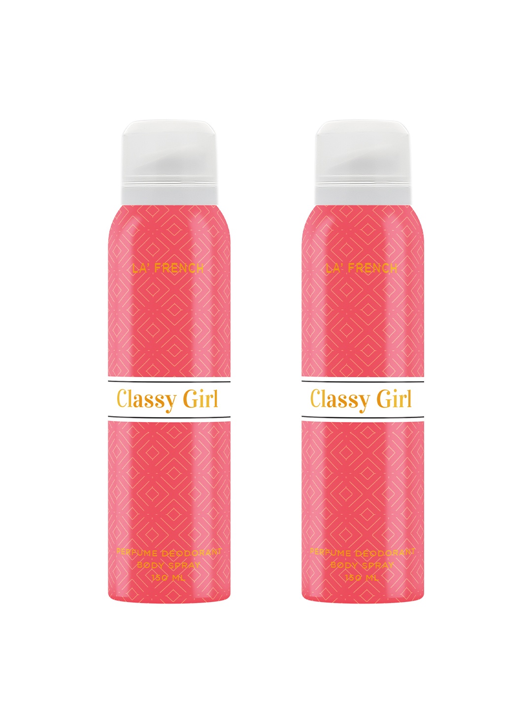 

La French Women Set Of 2 Classy Girl Perfumed Deodorant Body Spray - 150ml Each, Pink