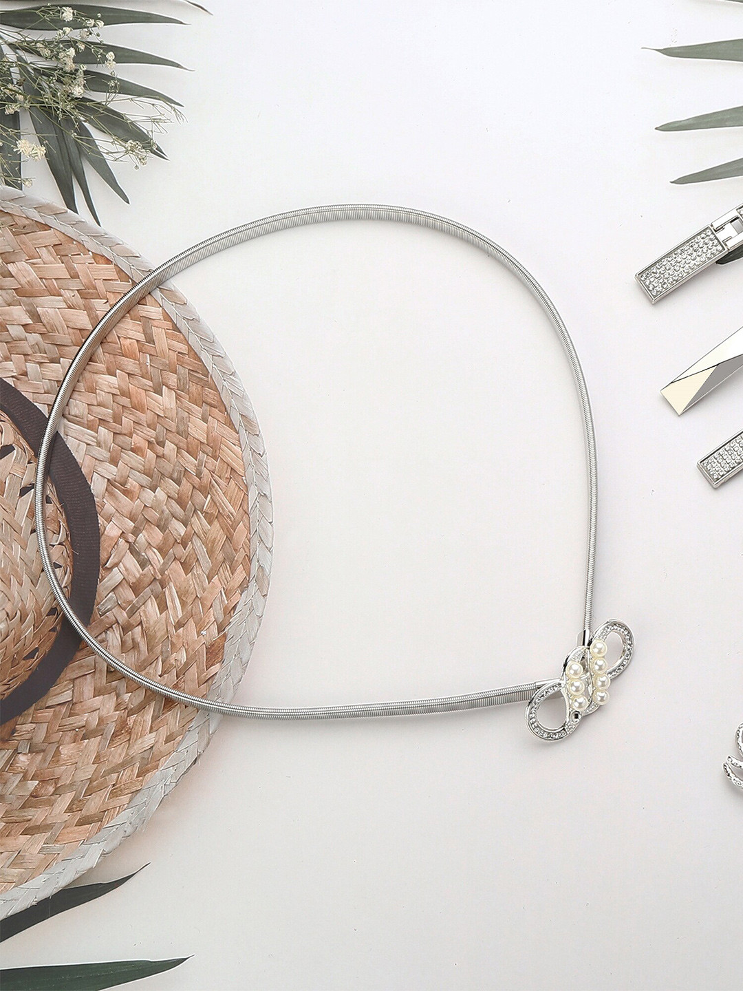 

DressBerry Women Metal Belt, Silver