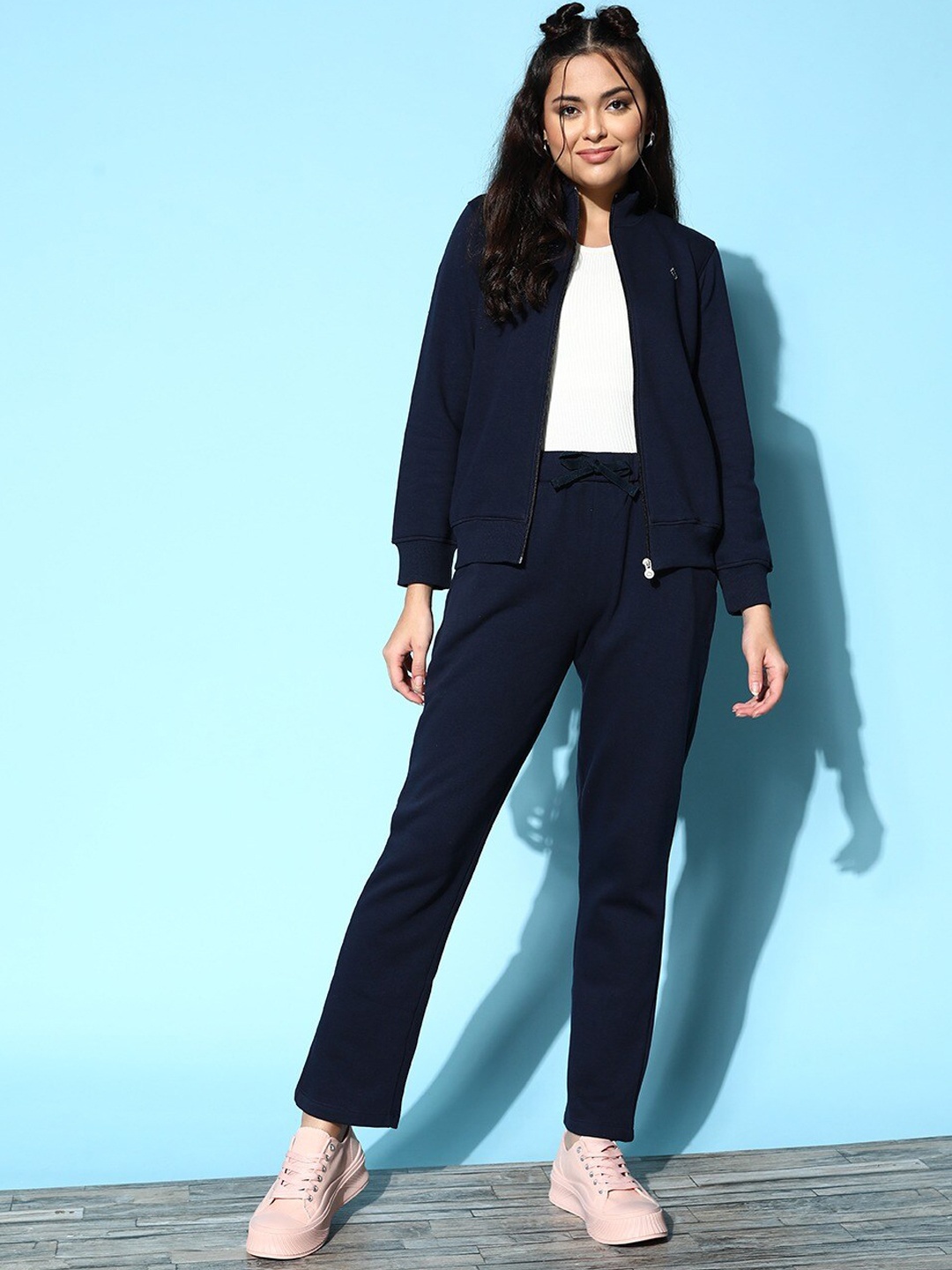 

Sweet Dreams Mock Collar Tracksuits, Navy blue