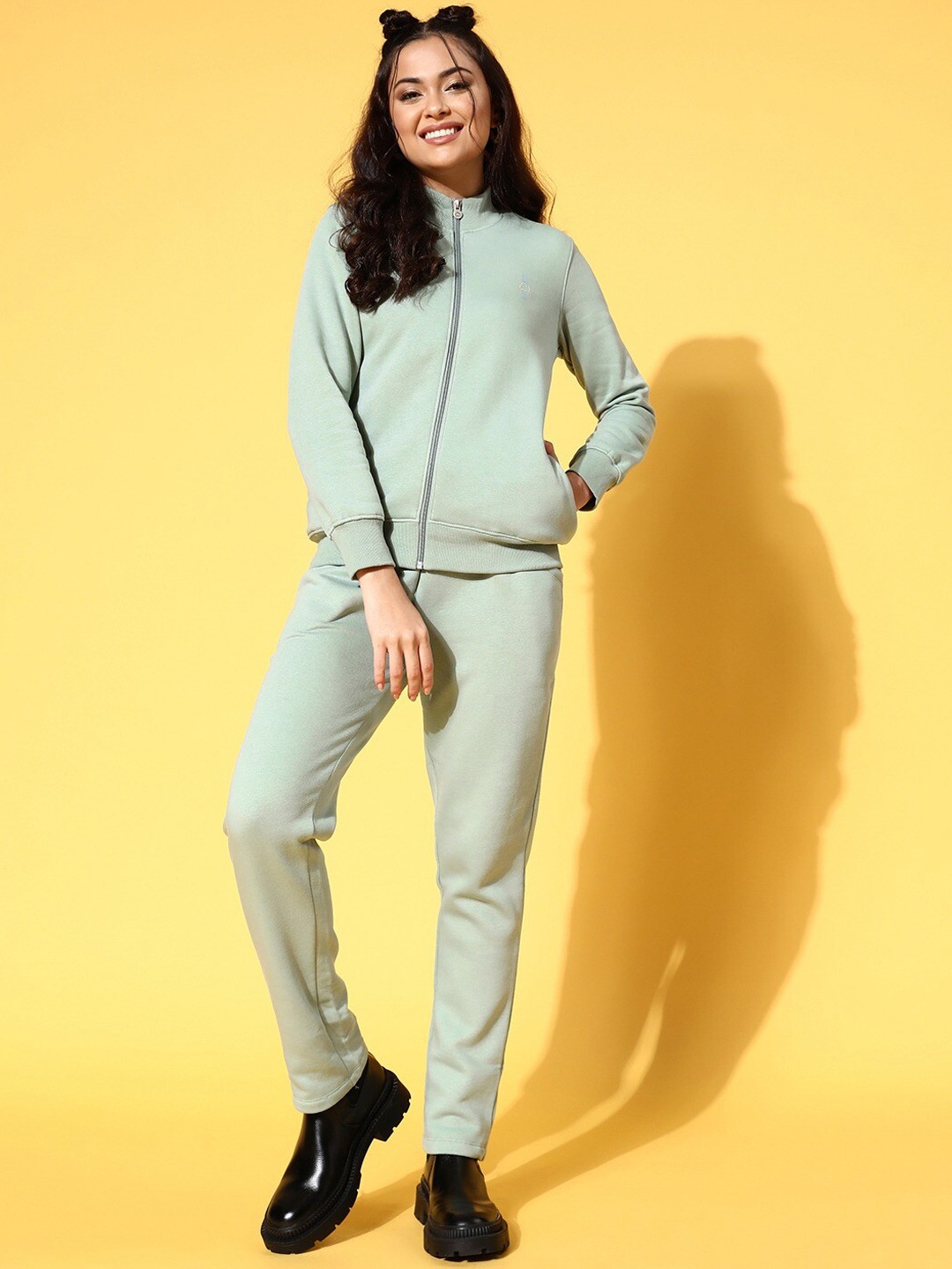 

Sweet Dreams Mock Collar Fleece Tracksuit, Green