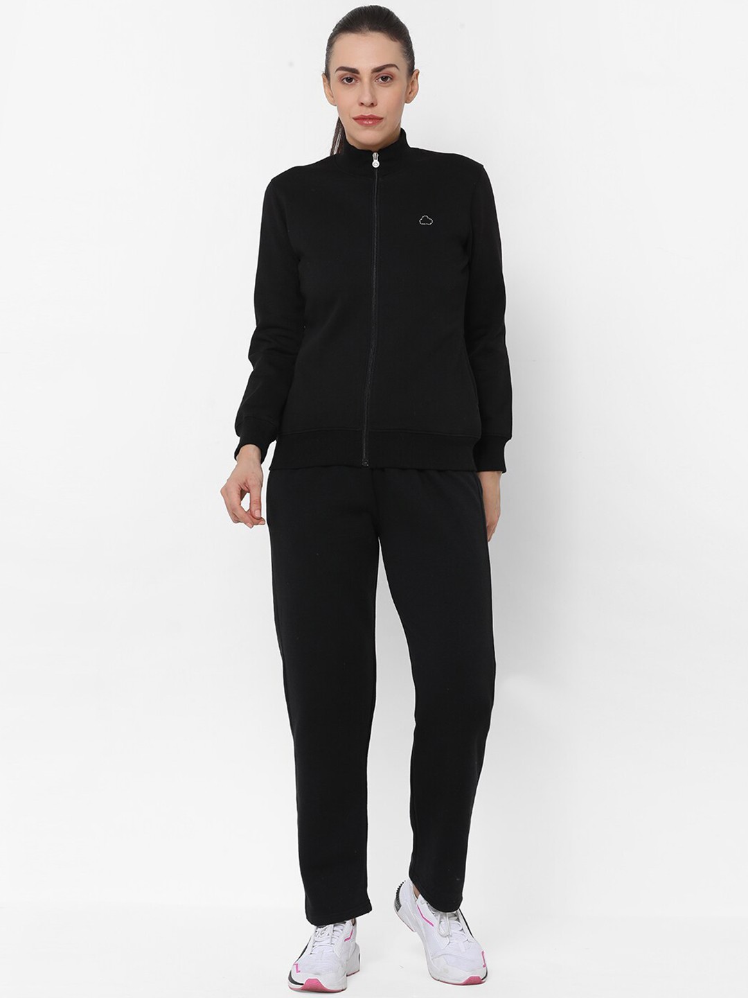 

Sweet Dreams Stand Collar Fleece Tracksuits, Black