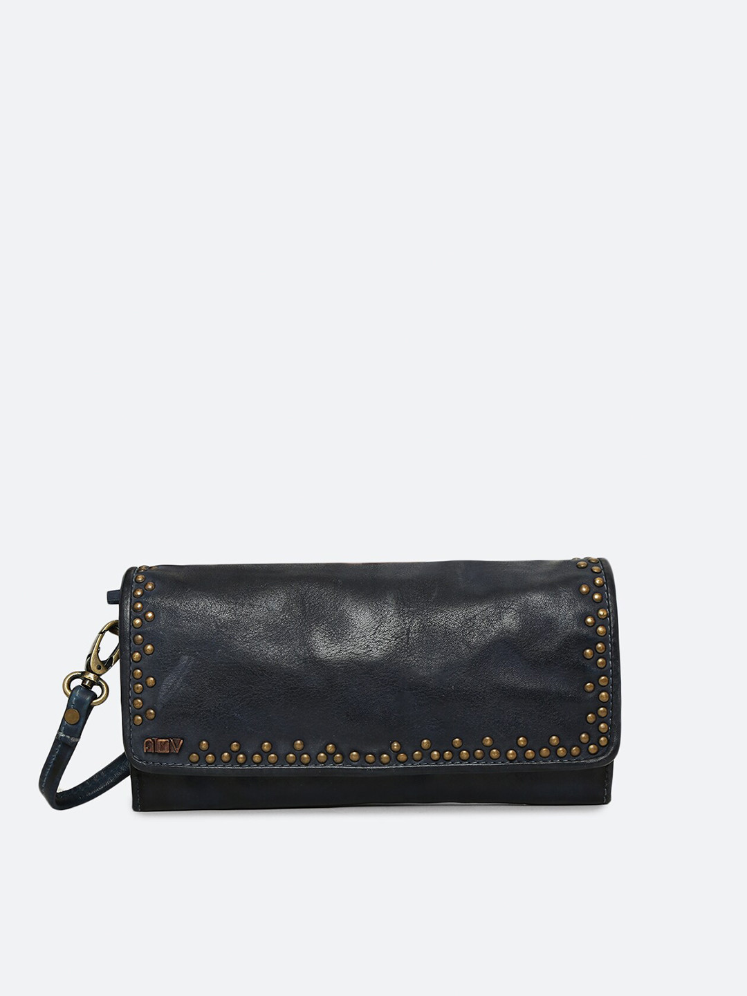 

ART N VINTAGE Embellished Purse Clutch, Navy blue