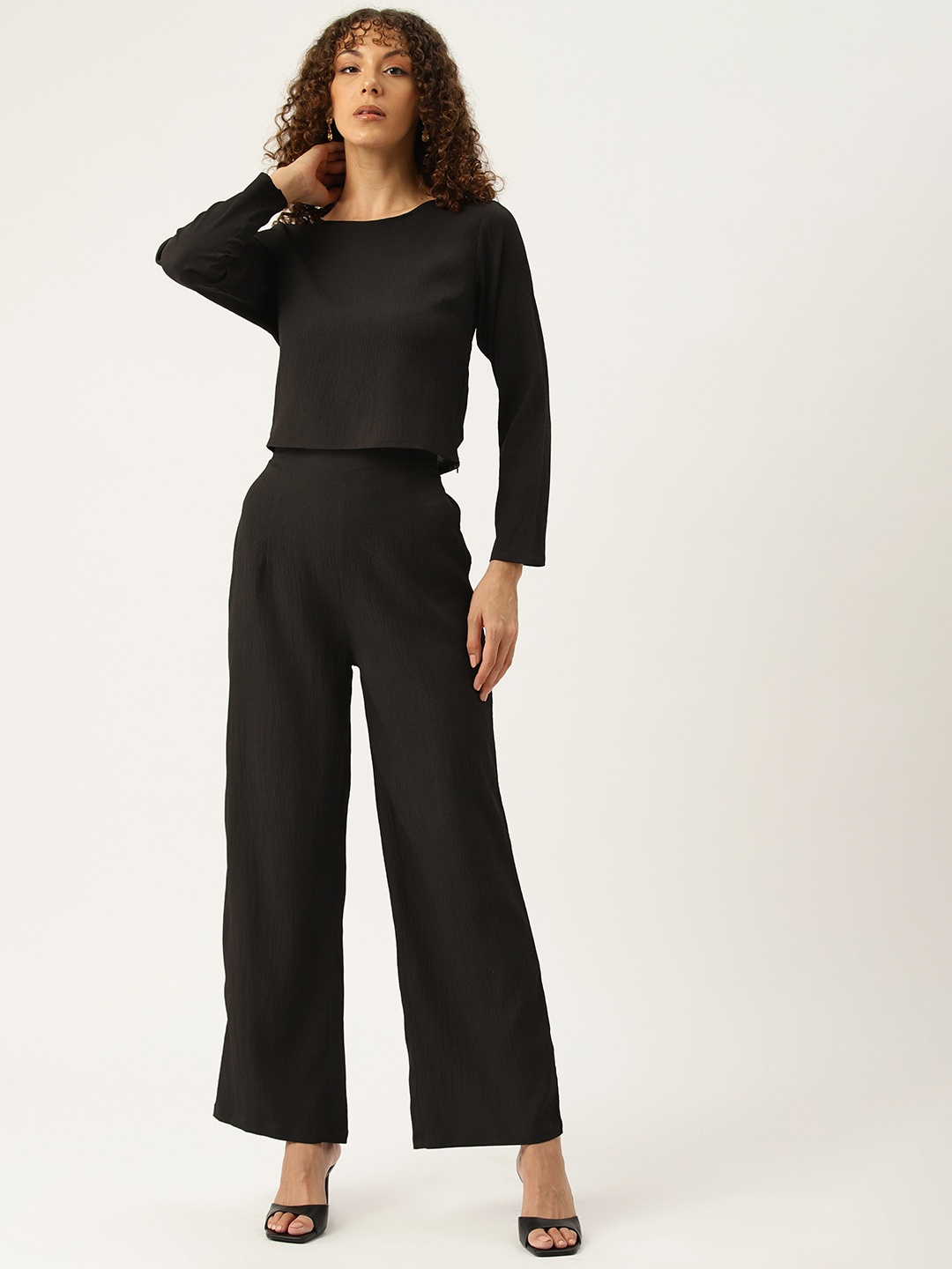 

Sleek Italia Solid Co-Ords, Black